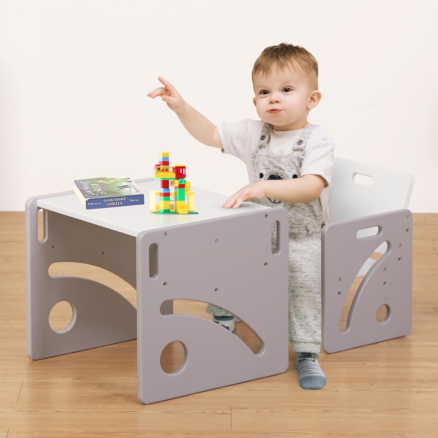 Funlio Set Tavolo e Sedia Montessori Altezza Regolabile - immagine 1