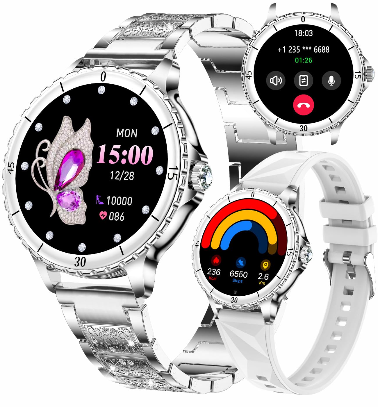 Orologio Smart Donna 1.27" HD, Chiamate, IP68