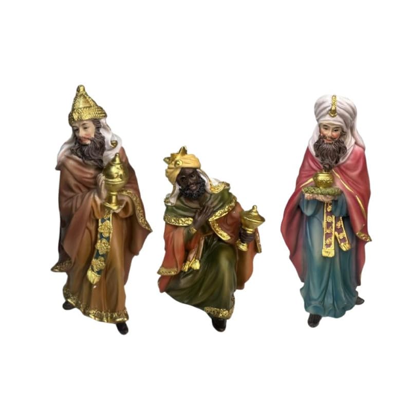 DRW Set 3 Re dei Magi in Resina Dipinti a Mano 30 cm