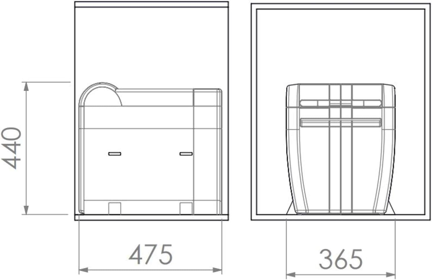 Elletipi City PTA 4045C Pattumiera Differenziata Estraibile - immagine 2