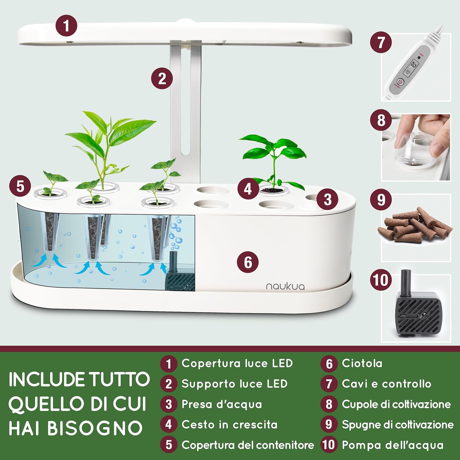 Orto da Interno Idroponica Smart Garden con LED - immagine 2
