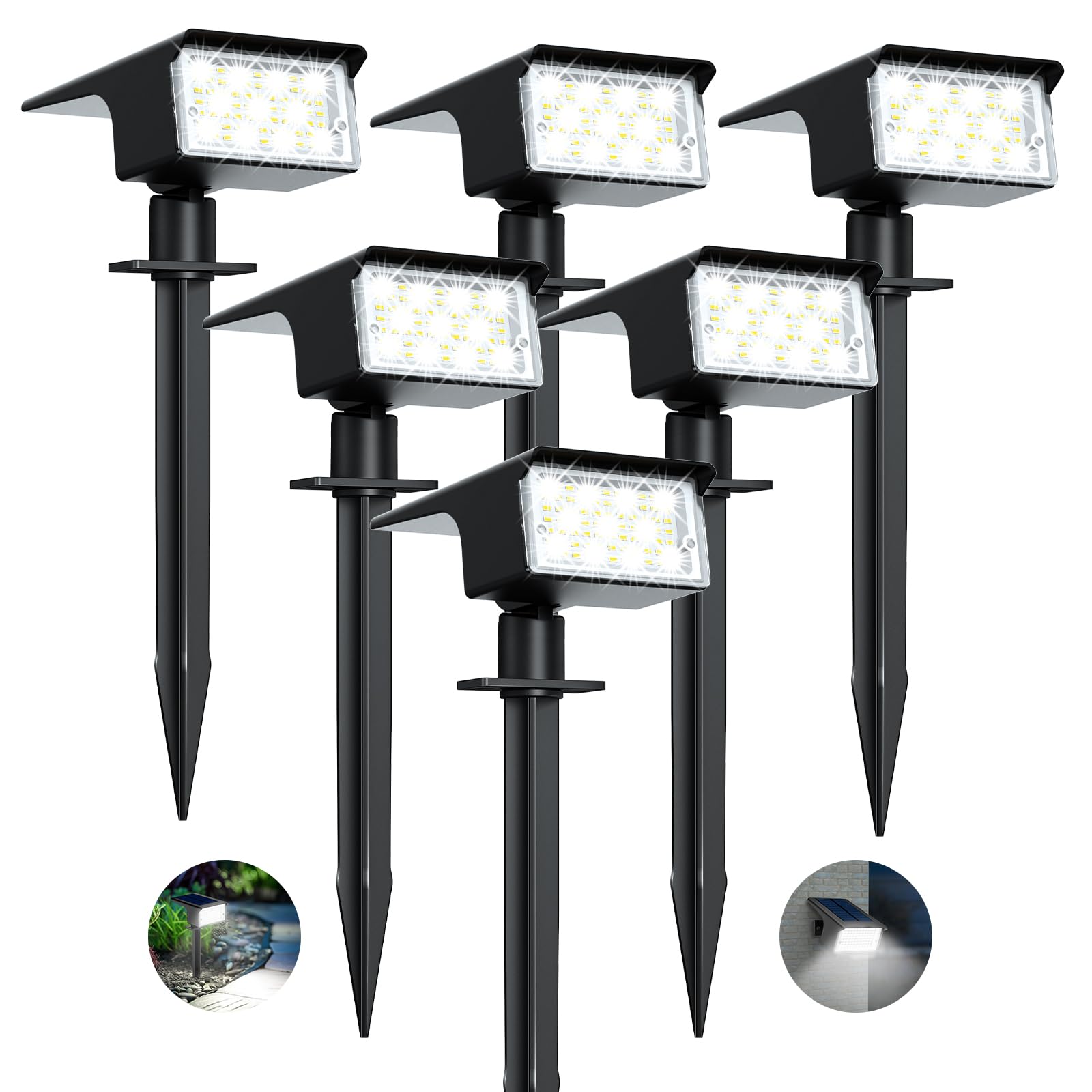 Kolpop 6 Pcs Faretti Solari LED da Esterno 77 LED