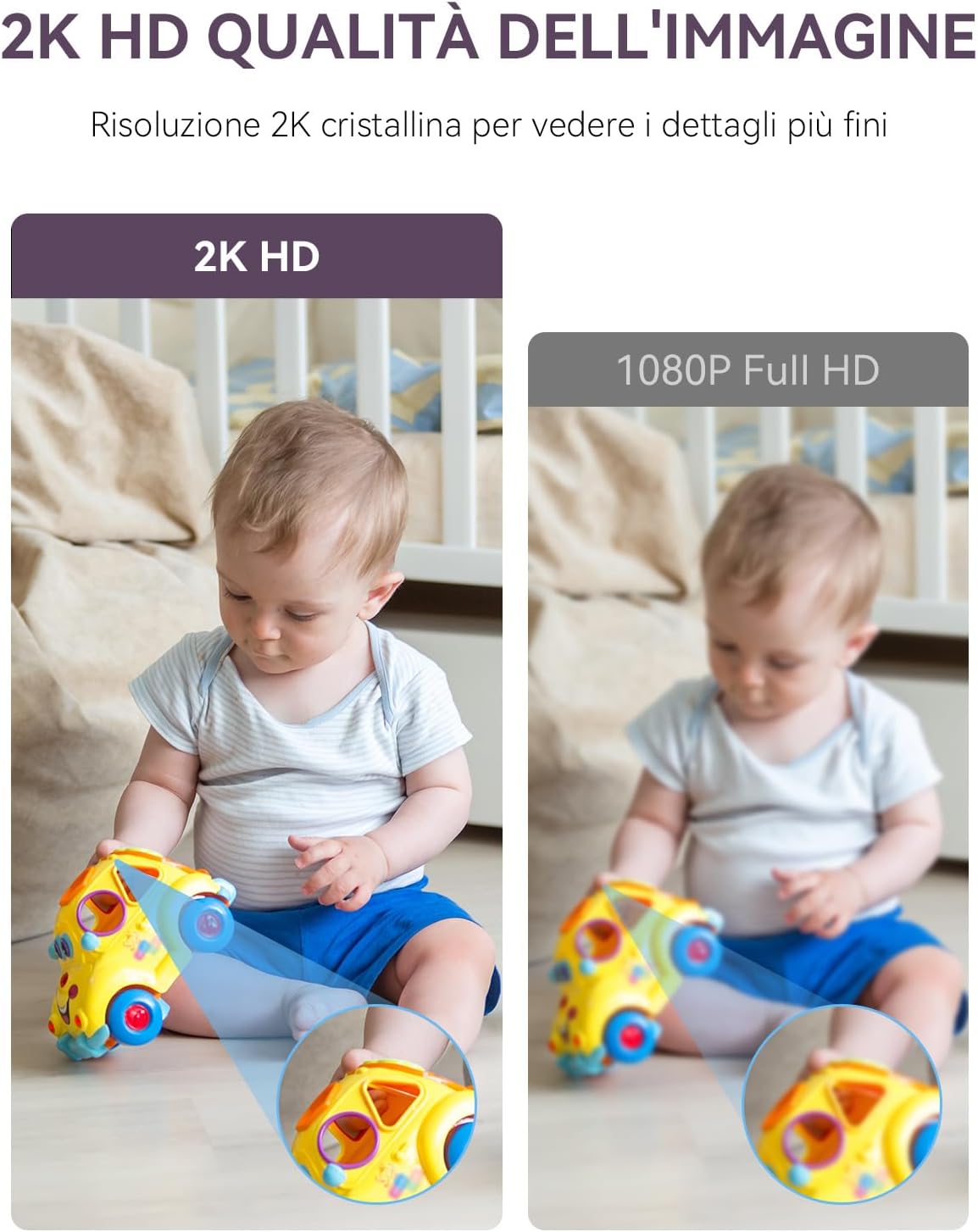 Comfyer Telecamera Monitor Bambini Girevole con Audio - immagine 3