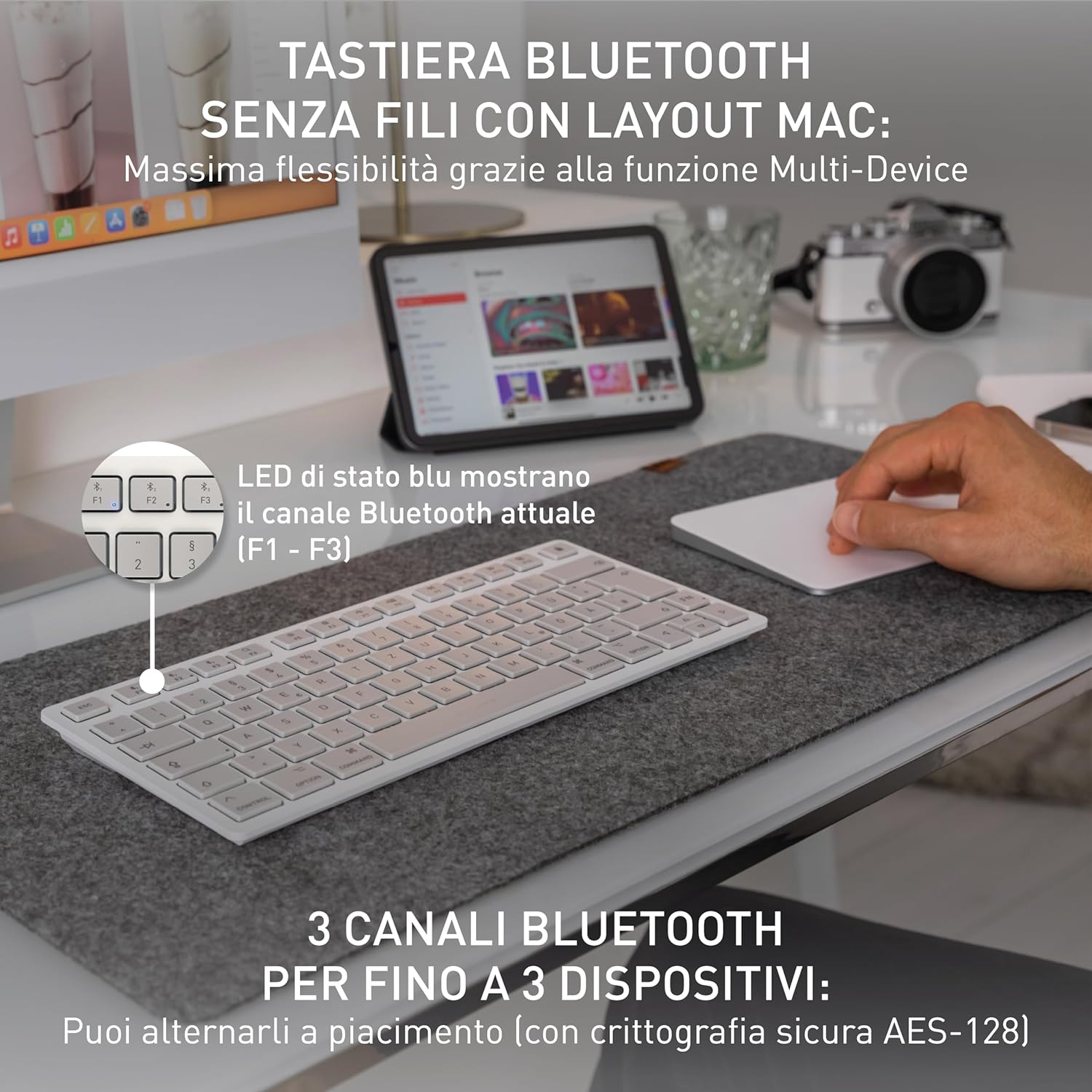 Cherry KW 7100 MINI BT FOR MAC - Tastiera Compatta - immagine 2