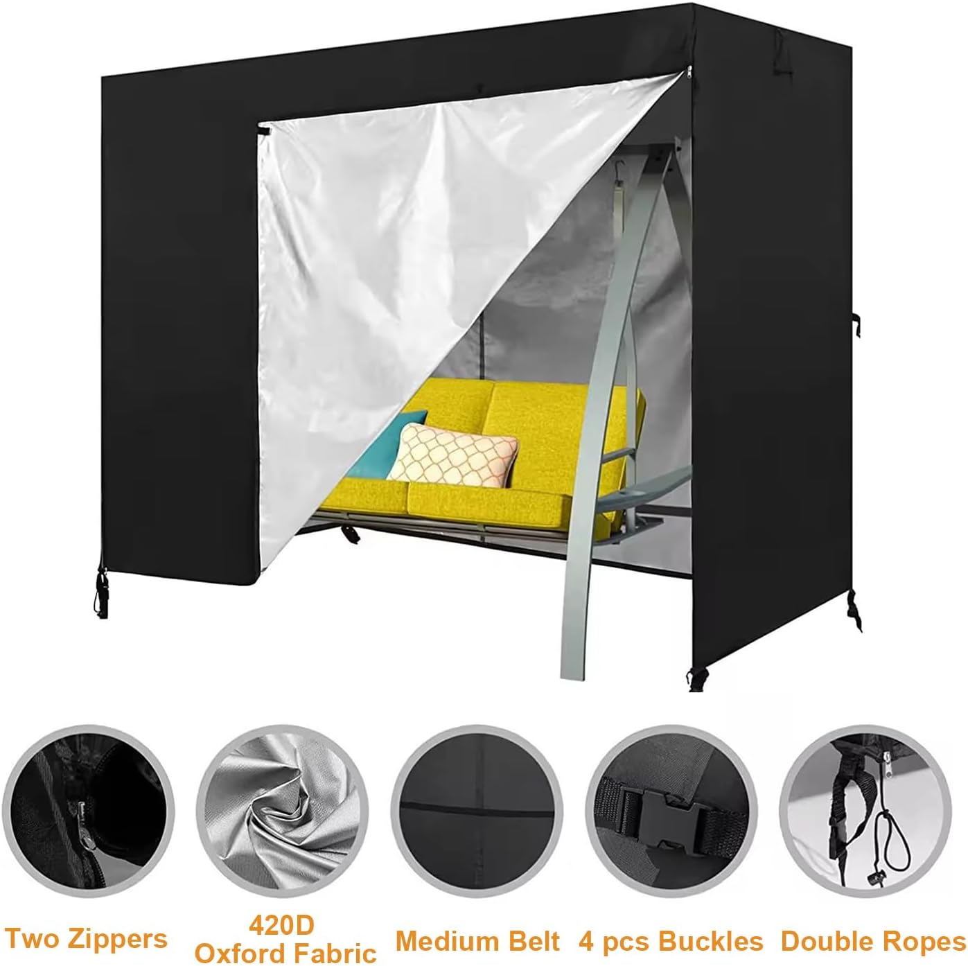 Copridondolo 3 Posti da Giardino Impermeabile - immagine 6