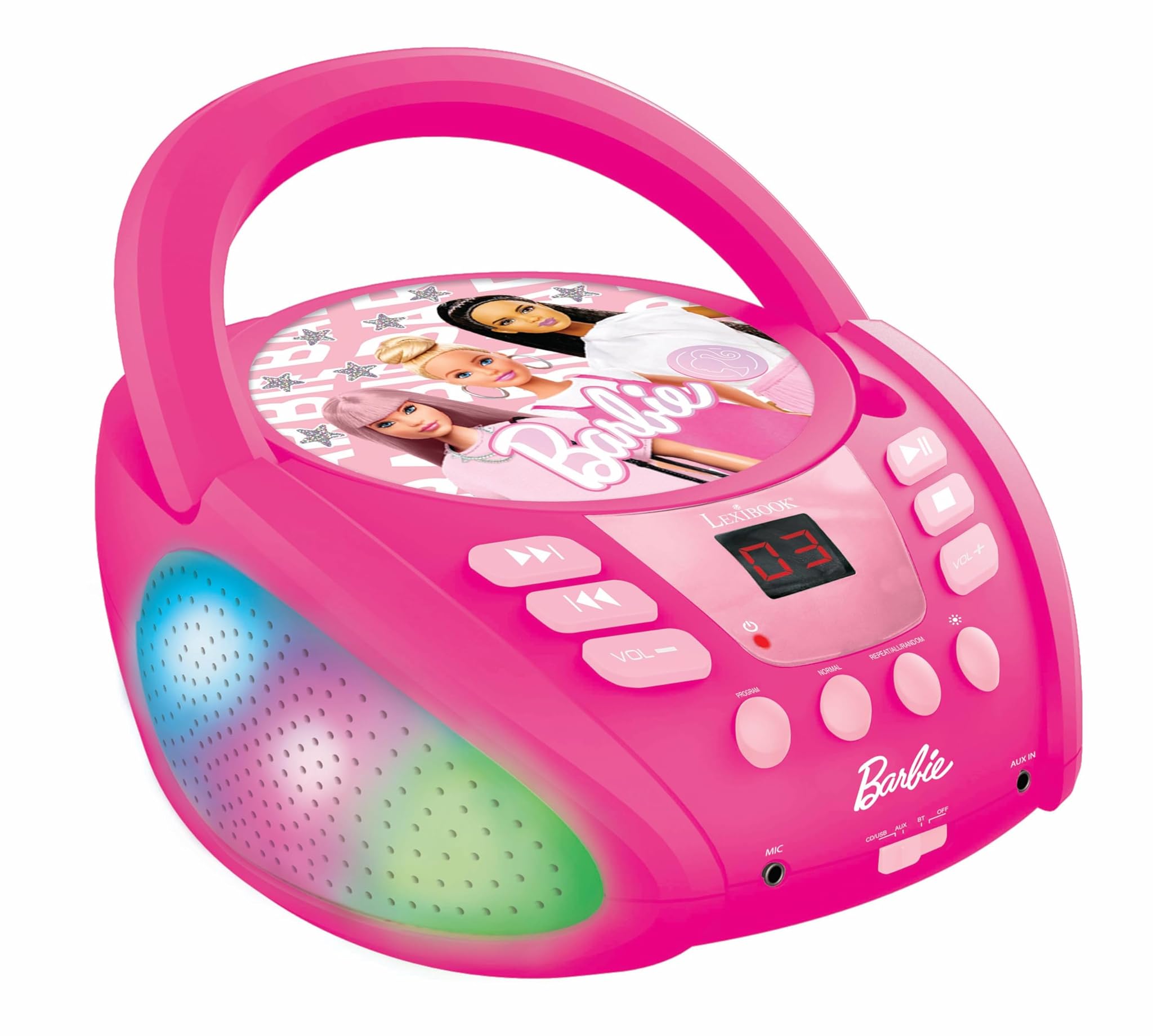 Lexibook Barbie - Lettore CD Bluetooth per Bambini, Rosa
