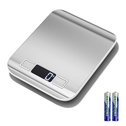 Fousenuk 10kg/1g inox bilancia cucina digitale elettroniche con LCD display e funzione tara, bilance di precisione spegnimento automatico con 6 unità, pesatura cibi per cottura, cottura, miscelazione