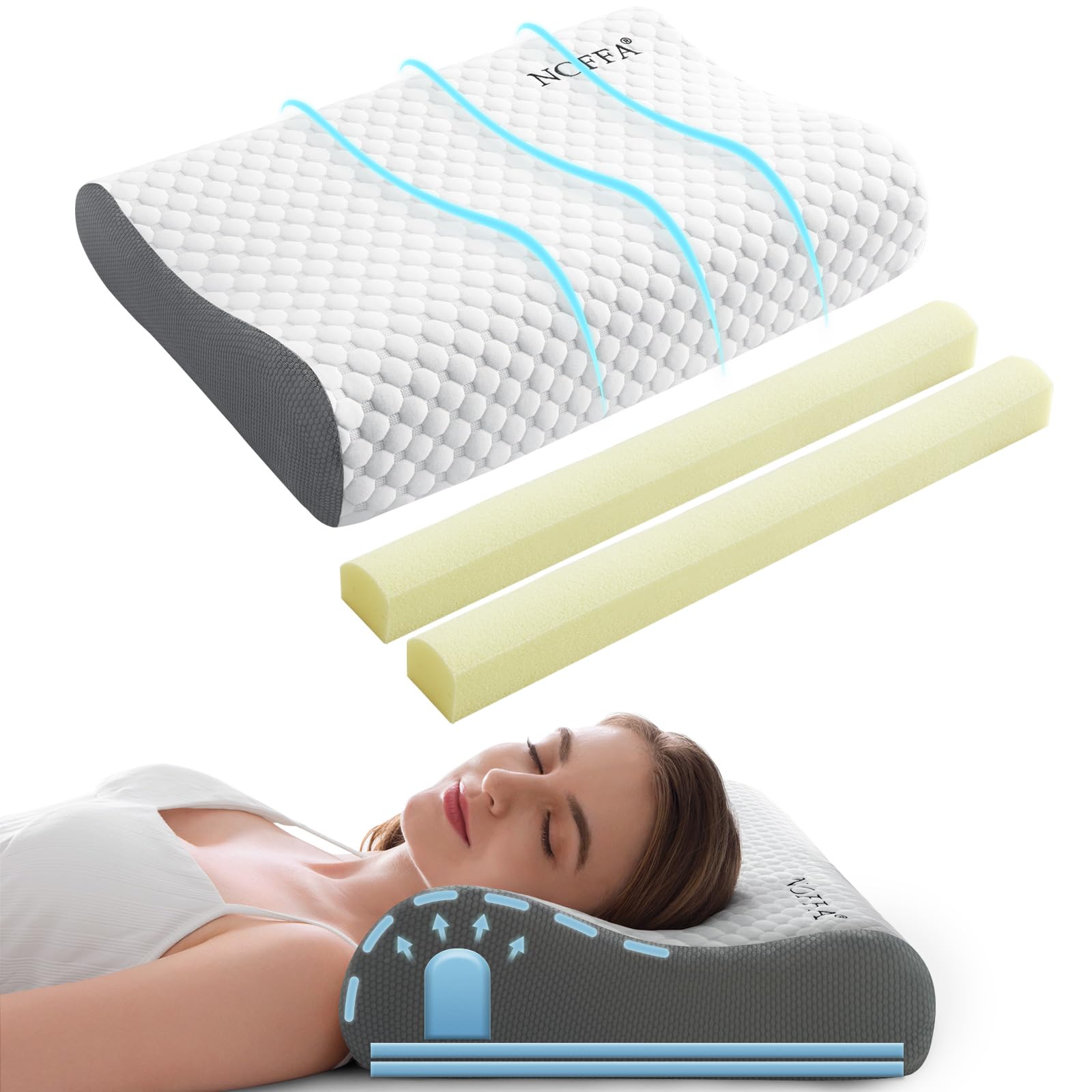 Noffa Cuscino Cervicale Memory Foam Ortopedico