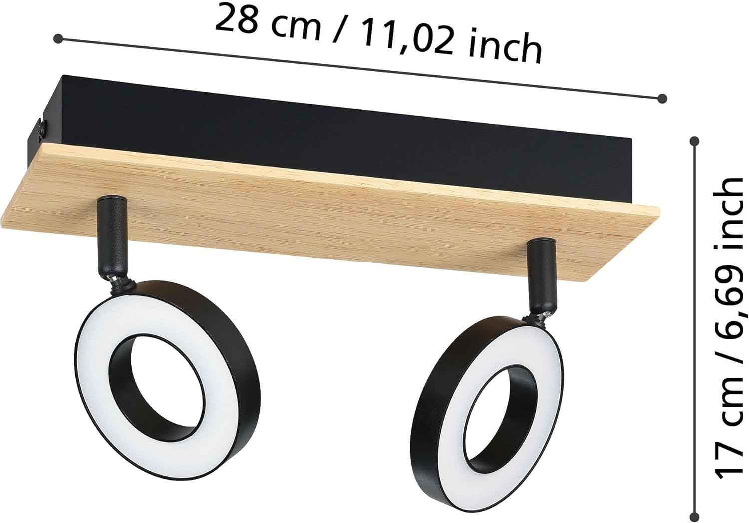 Eglo Lampada Soffitto LED Rielves 2 Faretti 28cm - immagine 4