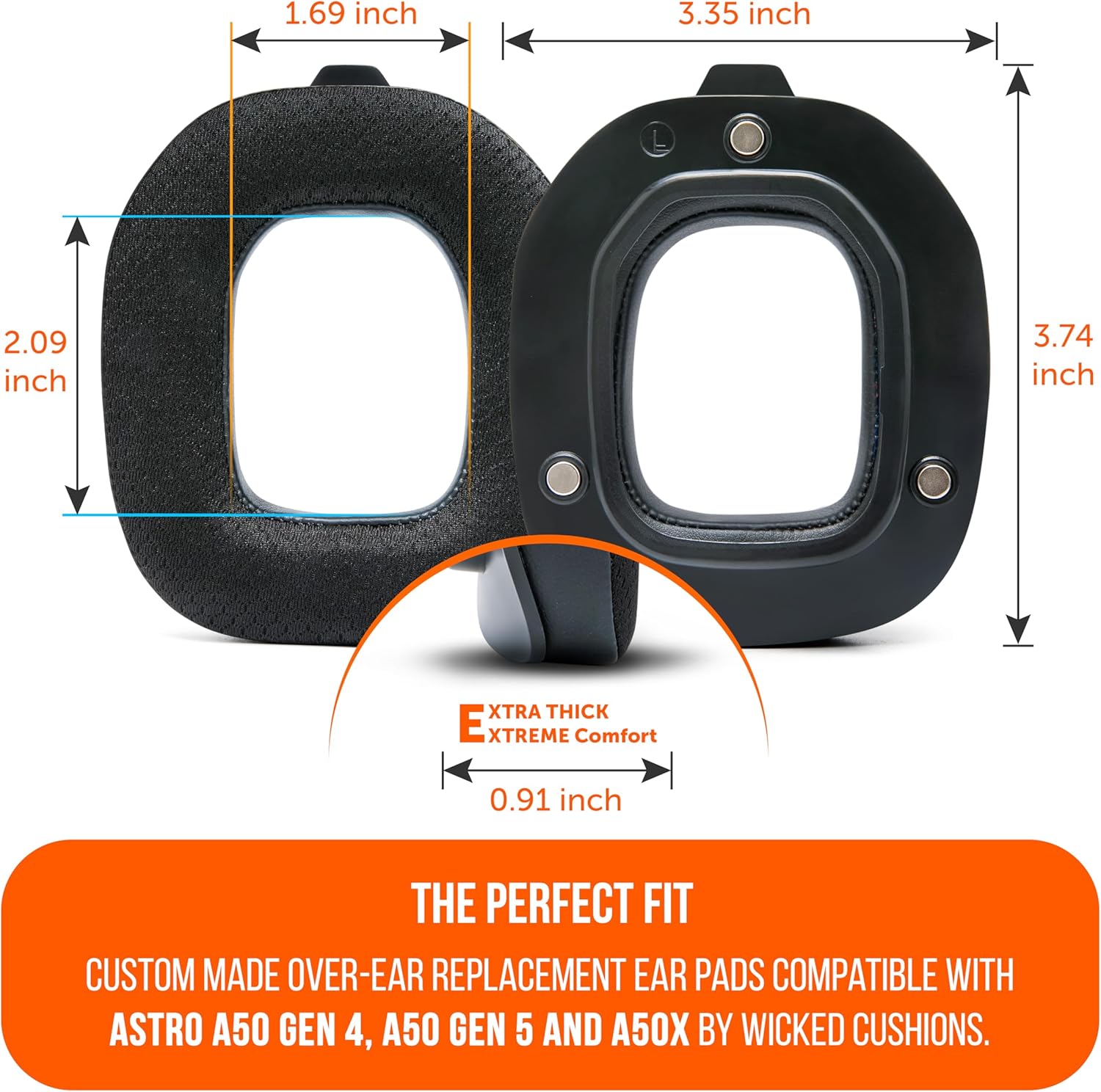 Wc Mod Kit A50 - Cuscinetti Auricolari e Fascia, Black - immagine 5