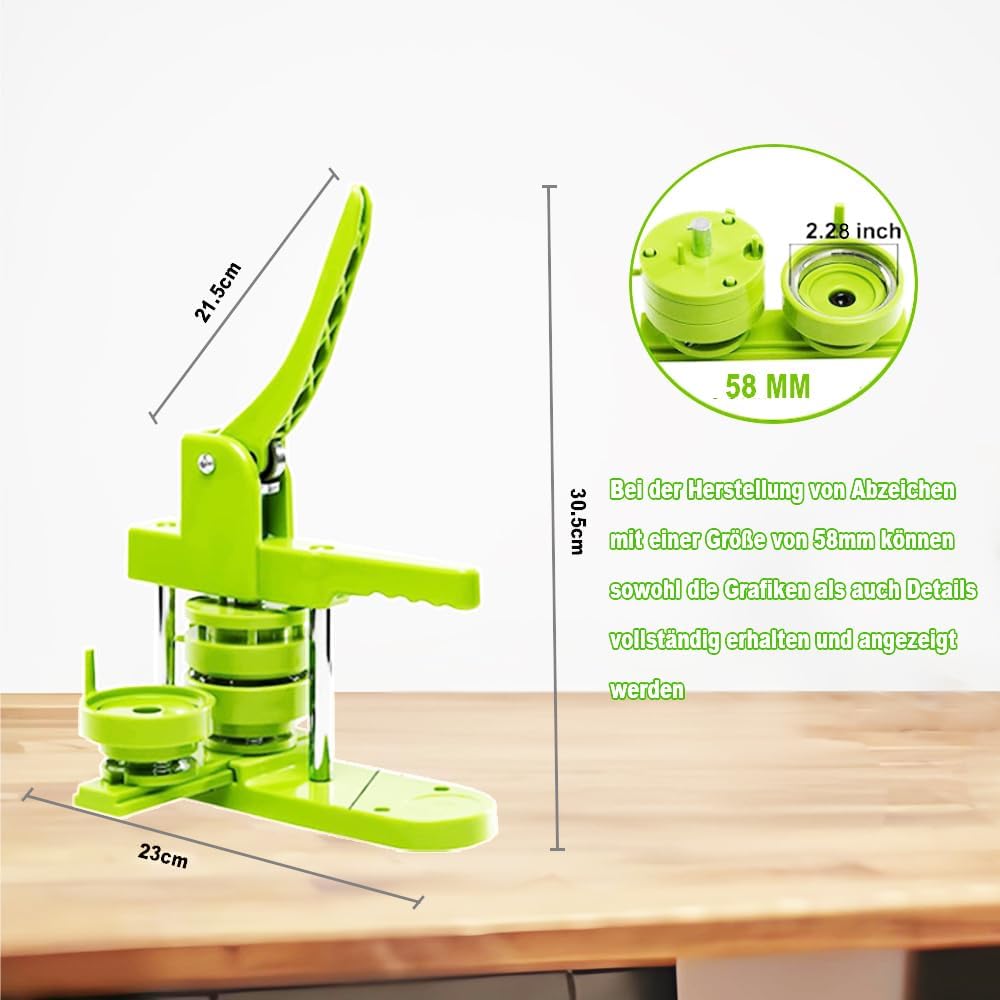 Buttonmaker - Macchina per Bottoni 58mm, Verde - immagine 2