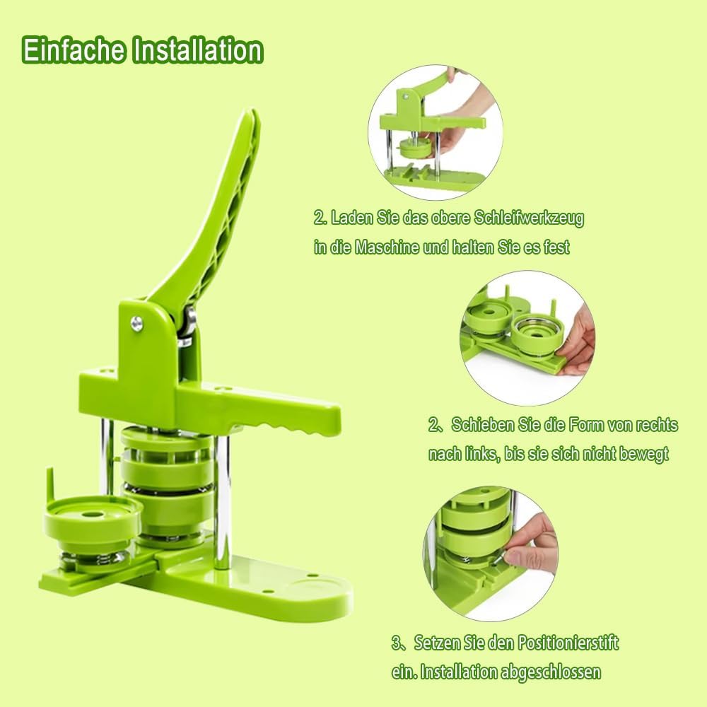 Buttonmaker - Macchina per Bottoni 58mm, Verde - immagine 3