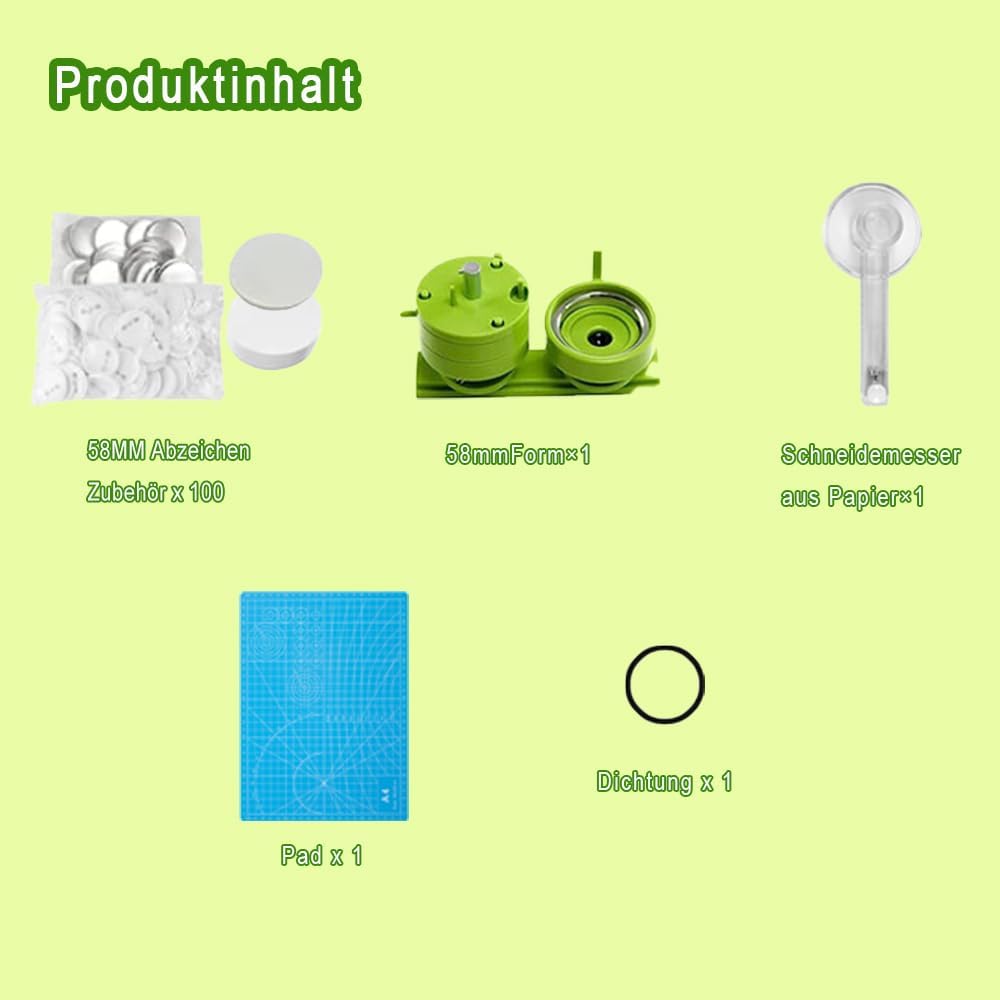 Buttonmaker - Macchina per Bottoni 58mm, Verde - immagine 6