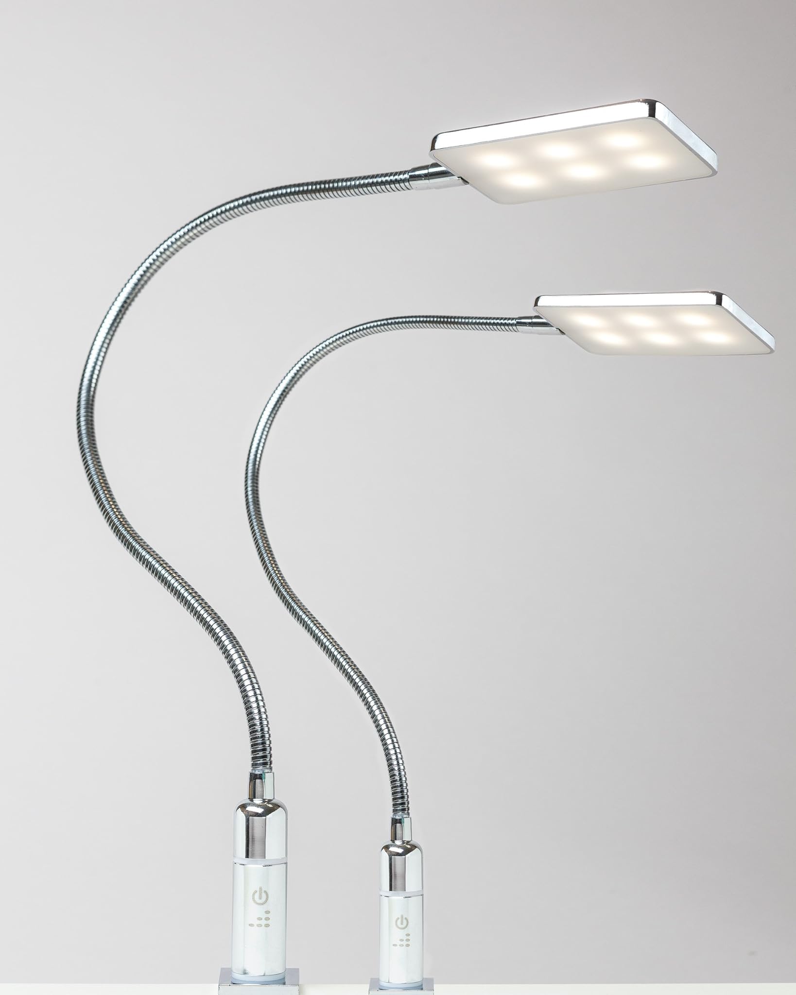 Lampada da Letto LED 3W Flessibile, Cromato (Set 2 pezzi)