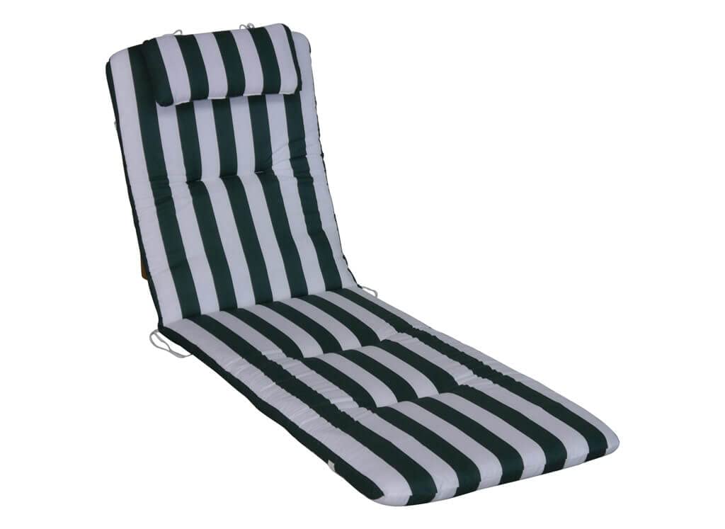 Angerer Cuscino per Sedia 60 x 190 cm, Design Verde-Bianco (Senza Sedia)
