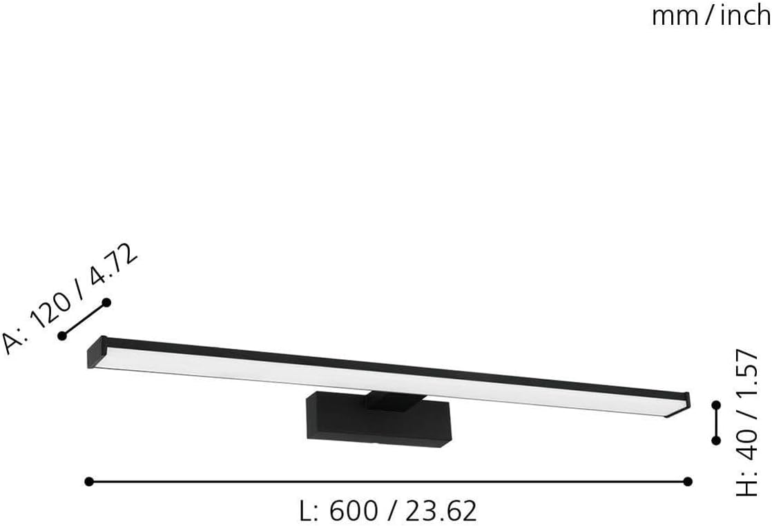 Eglo PANDELLA 1 Lampada da Specchio, Nero - immagine 4