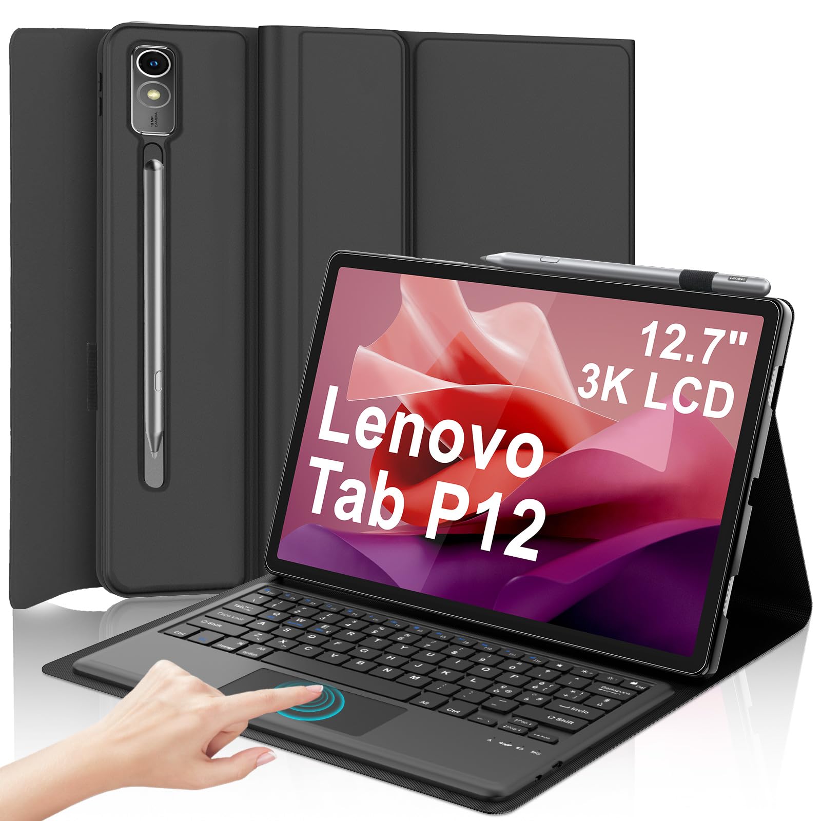 Iveoppe Tastiera con Touchpad per Lenovo Tab P12 12.7"