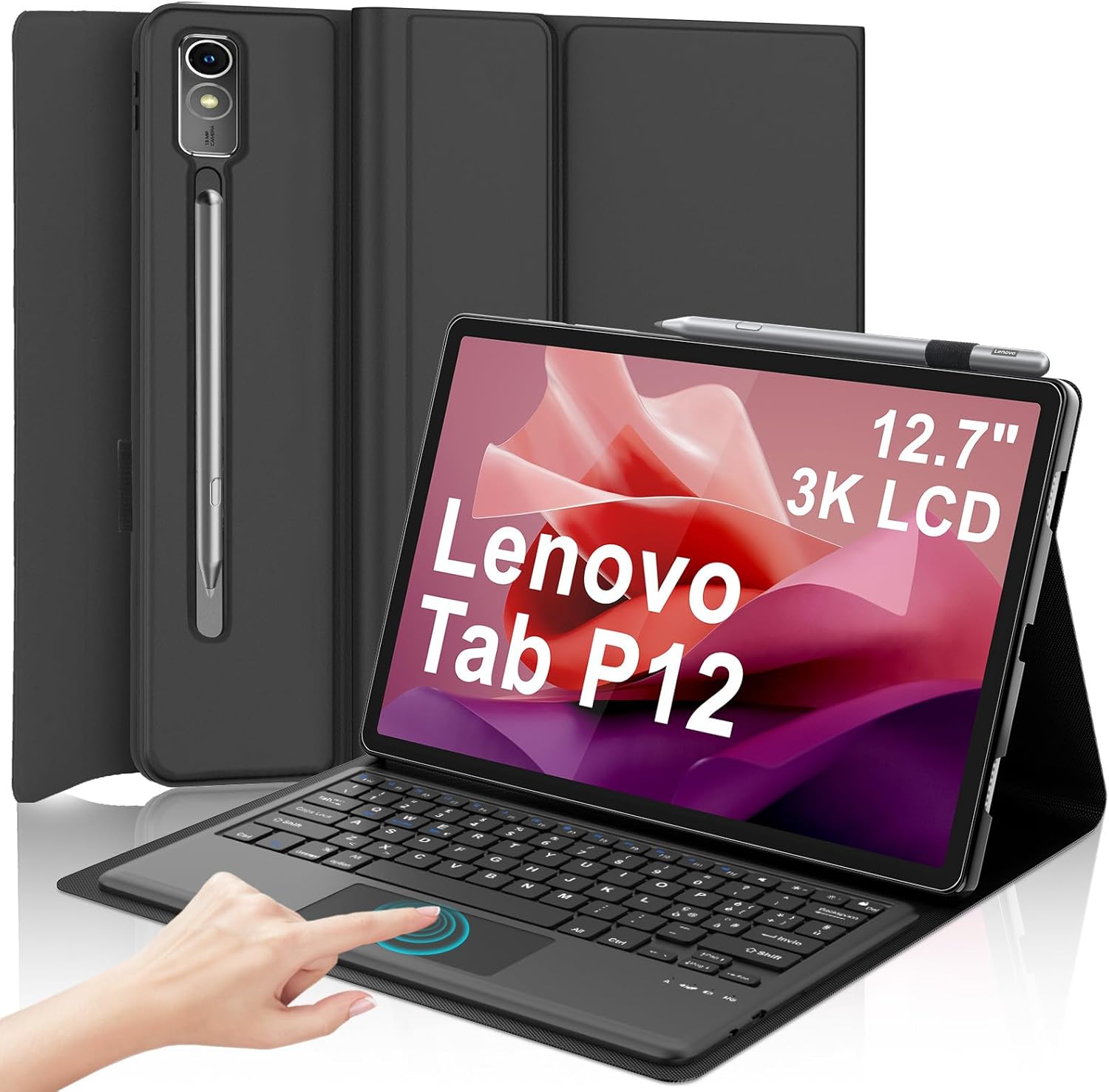 Iveoppe Tastiera con Touchpad per Lenovo Tab P12 12.7" - immagine 1