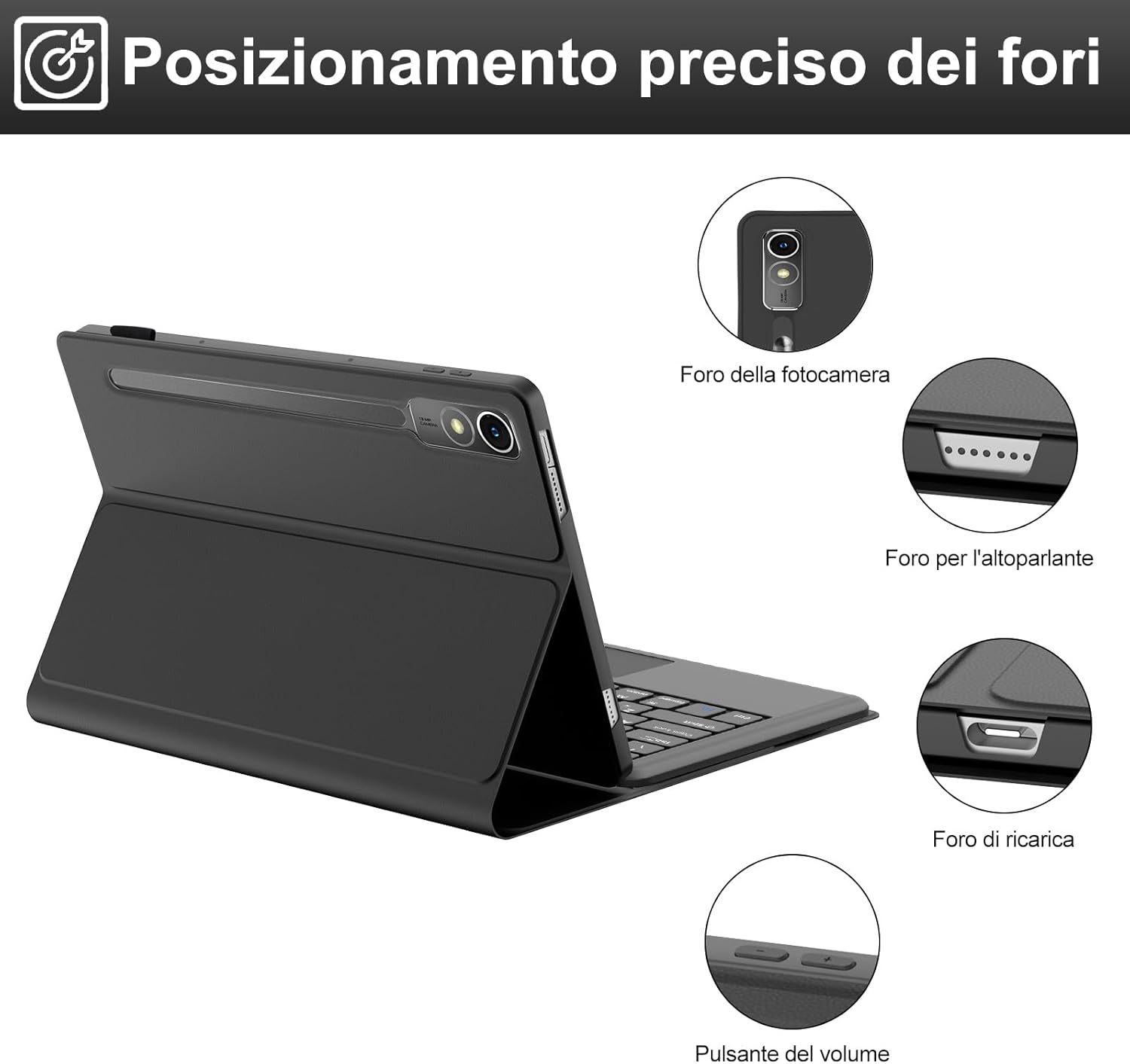 Iveoppe Tastiera con Touchpad per Lenovo Tab P12 12.7" - immagine 7