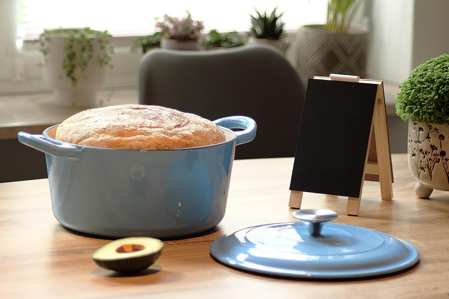 Echtwerk Casseruola in Ghisa Smaltata 3,5L, Azzurro - immagine 5