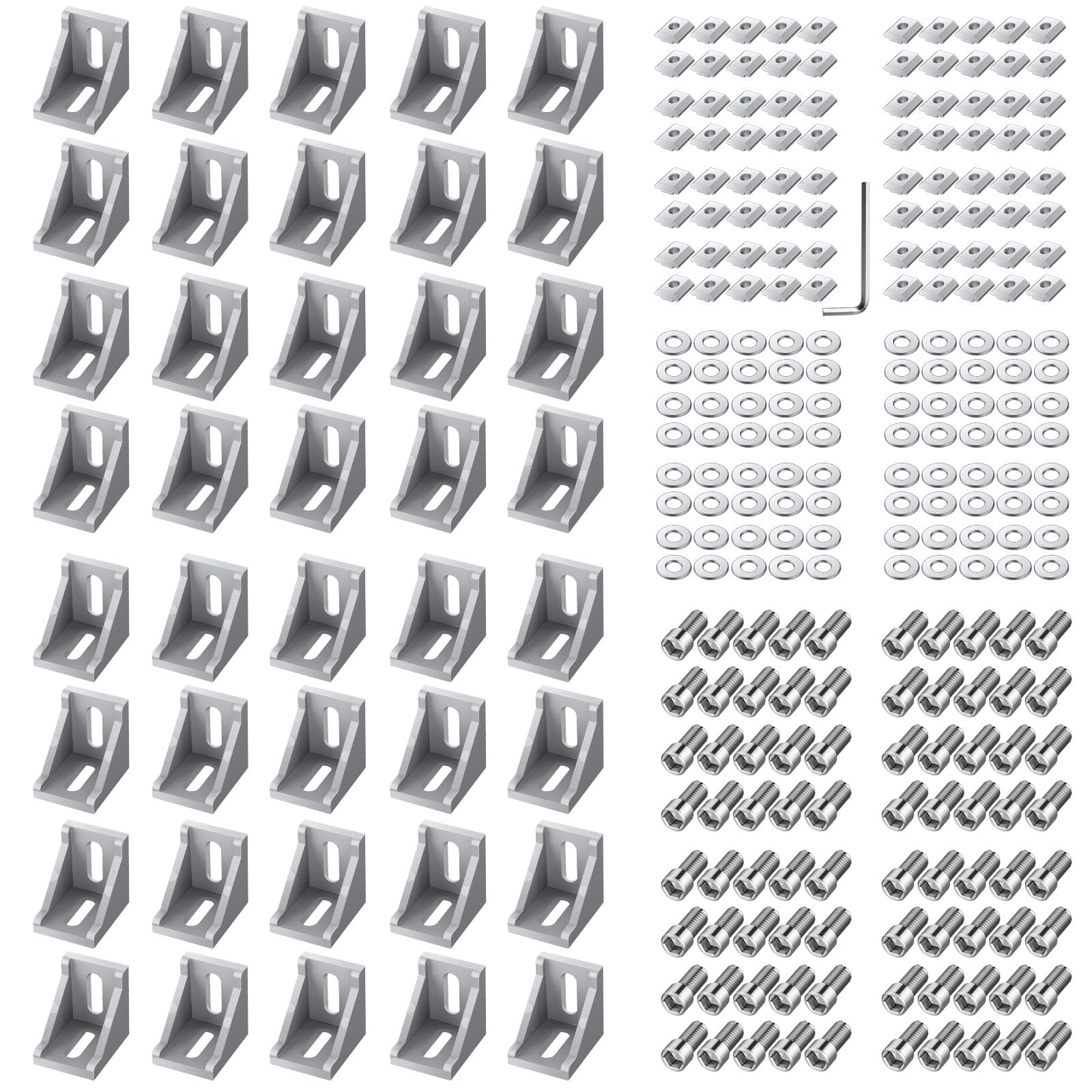 Eypins 40 Pezzi Staffa Angolare in Alluminio 4040/4080