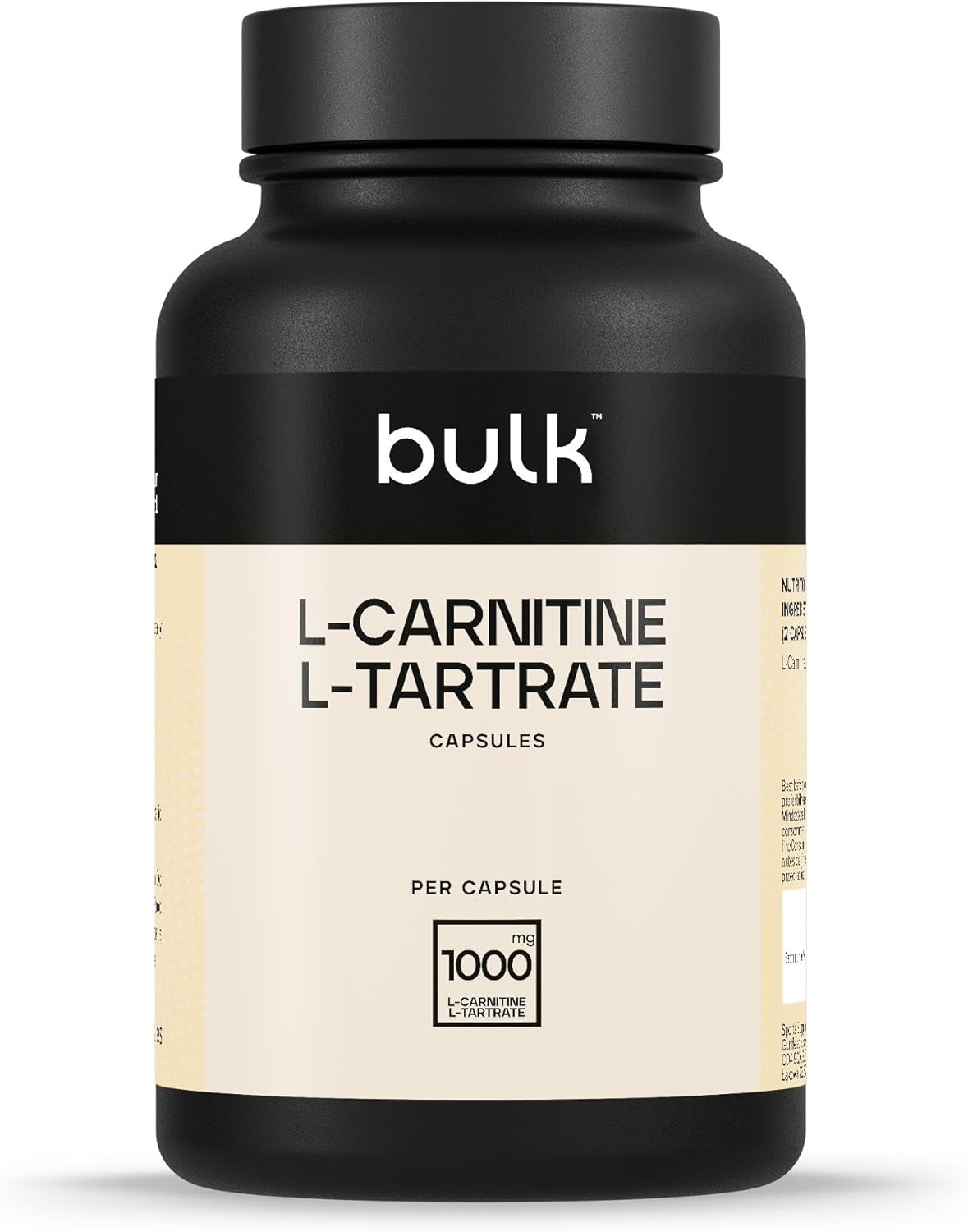 Bulk L-Carnitine, L-Tartrate Capsules 1000mg, 270 Pezzi - immagine 1
