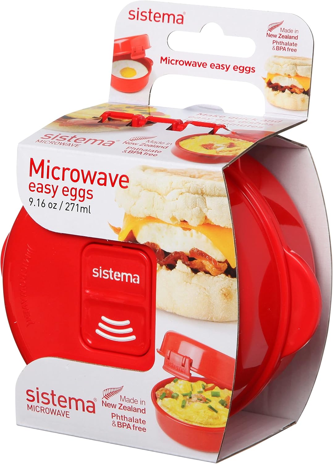 Sistema Cuociuova per Microonde 271ml, Rosso - immagine 1