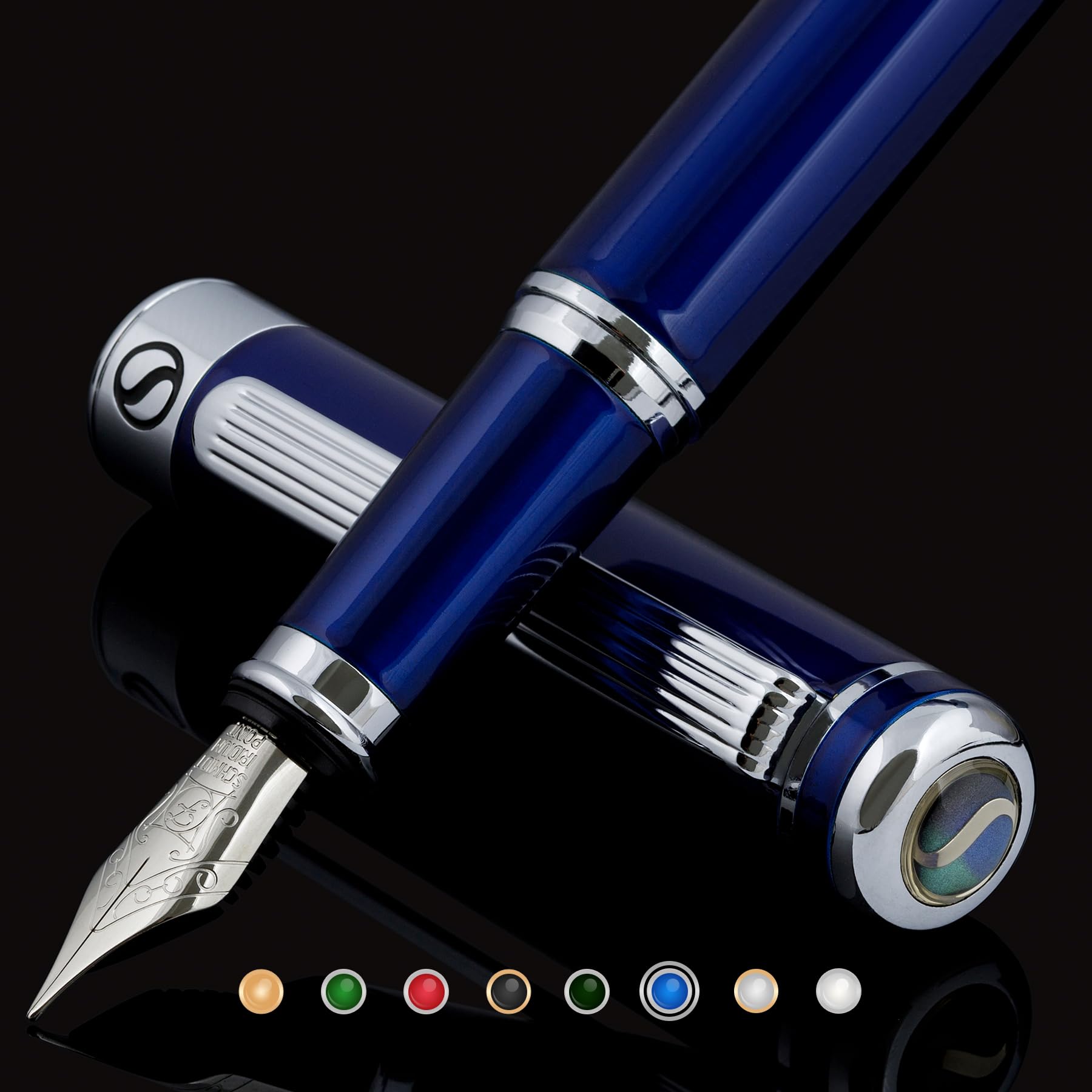 Scriveiner Penna Stilografica Midnight Blue, Pennino Fine