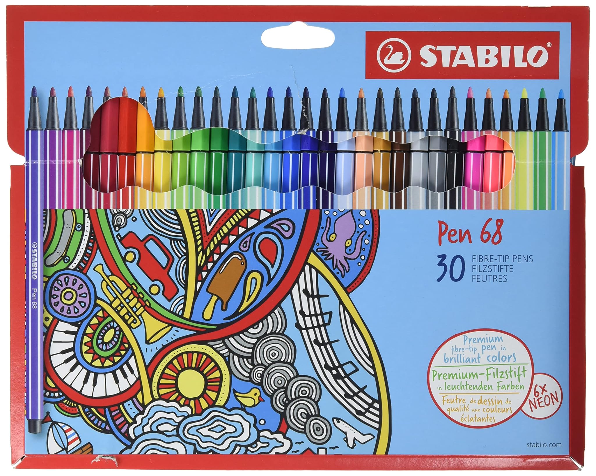 Stabilo Pennarello Premium Pen 68 - Astuccio 30 Colori
