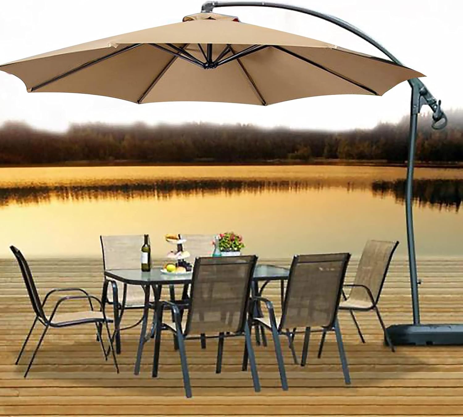 SMLJFO Telo di Ricambio per Ombrellone 2,7m, Rosso - immagine 3