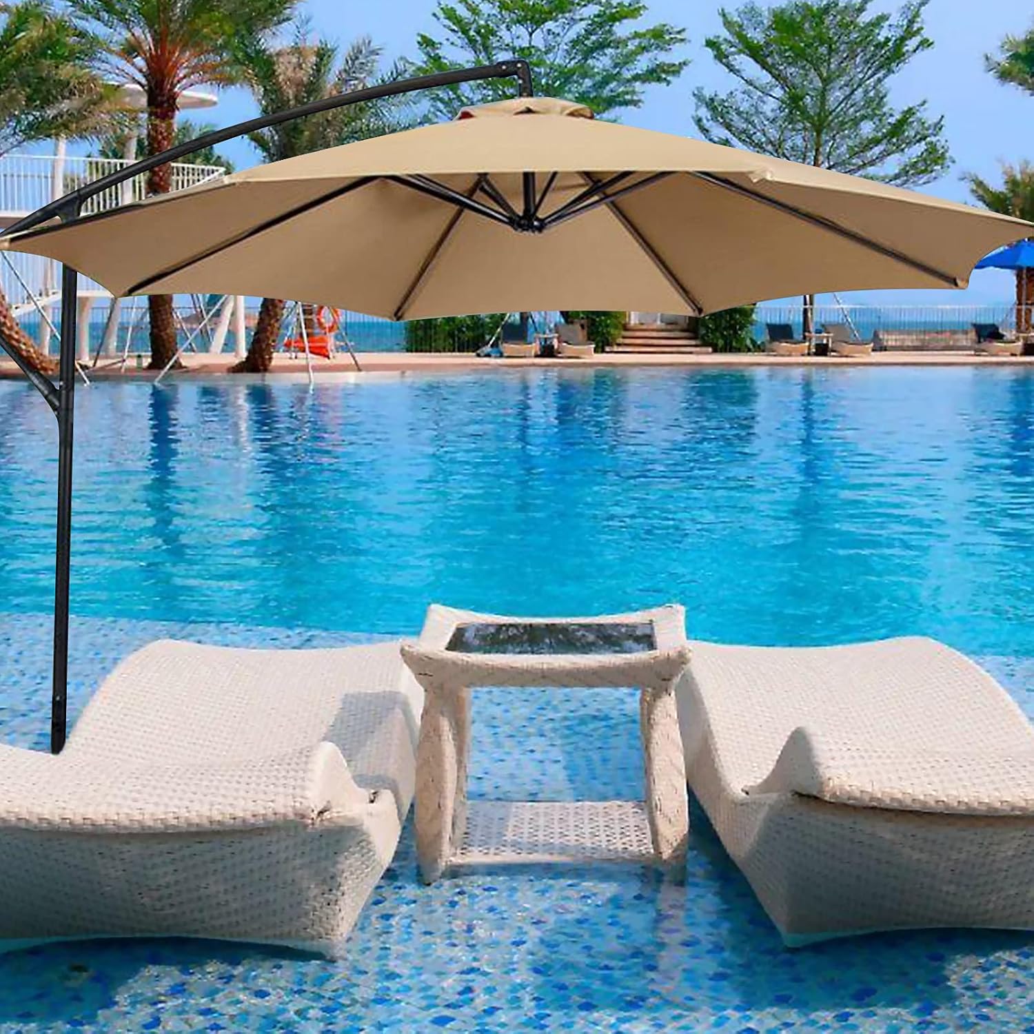 SMLJFO Telo di Ricambio per Ombrellone 2,7m, Rosso - immagine 4