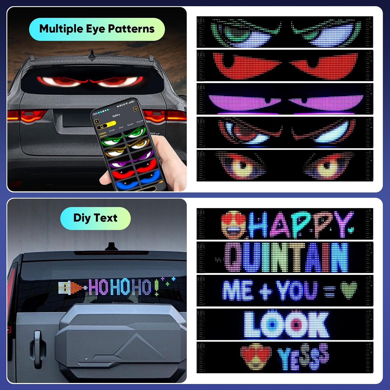 Devil Eyes Light - Indicatore LED Programmabile 120x595mm - immagine 6