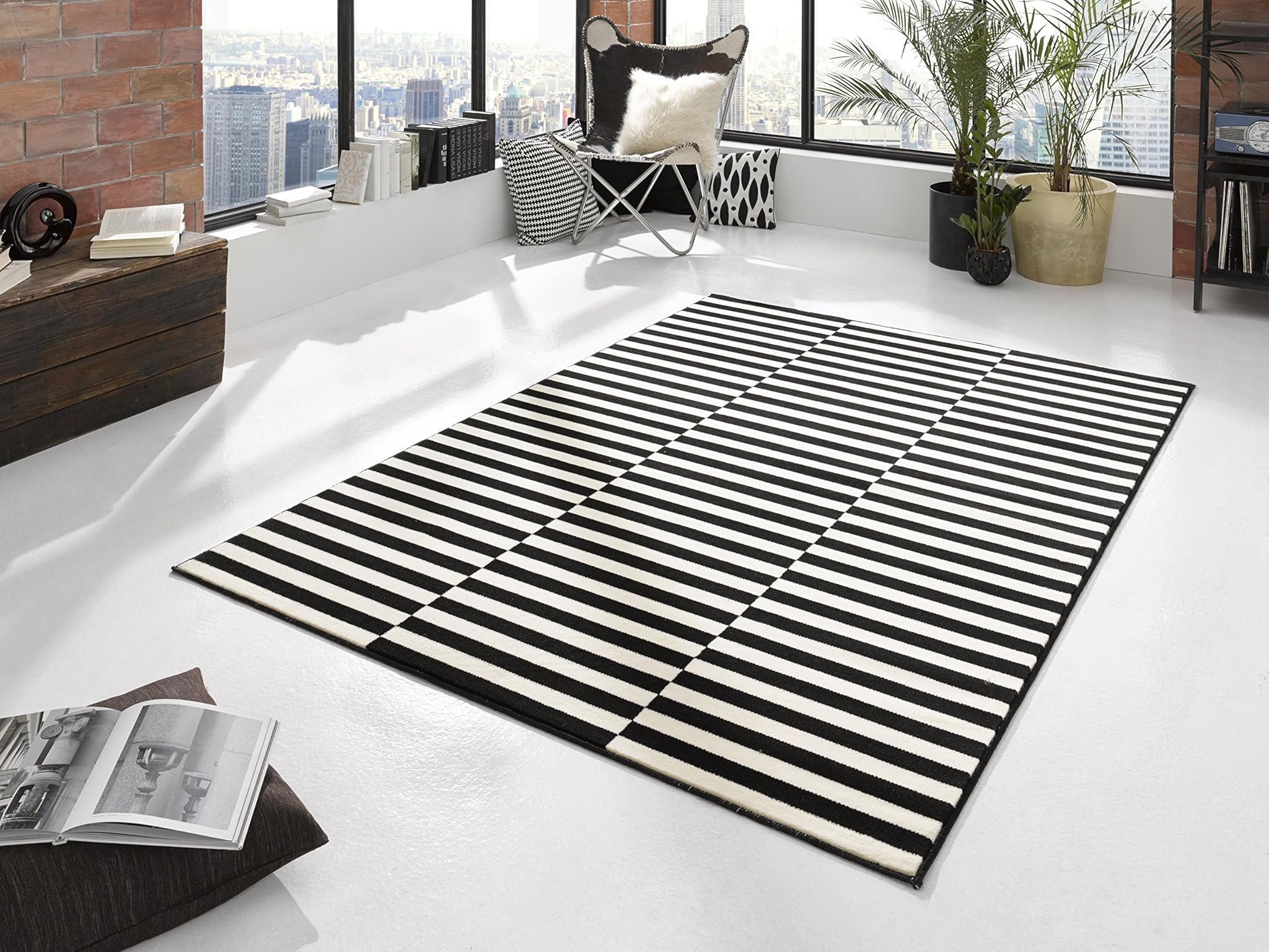 Hanse Home Design - Tappeto a Pelo Corto, Nero/Crema