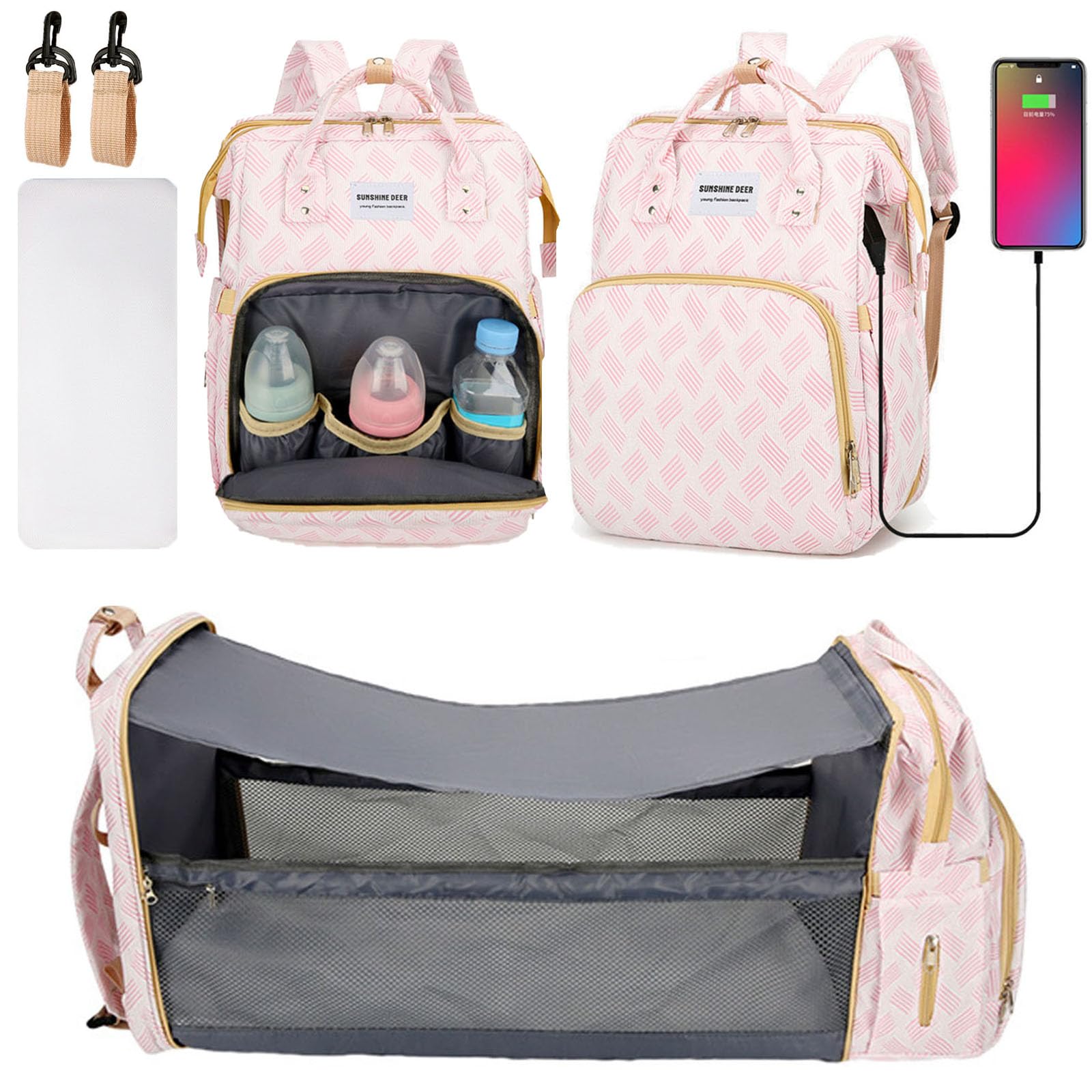 Zaino Multifunzione,Zaino Cambio con Tasche Isolate