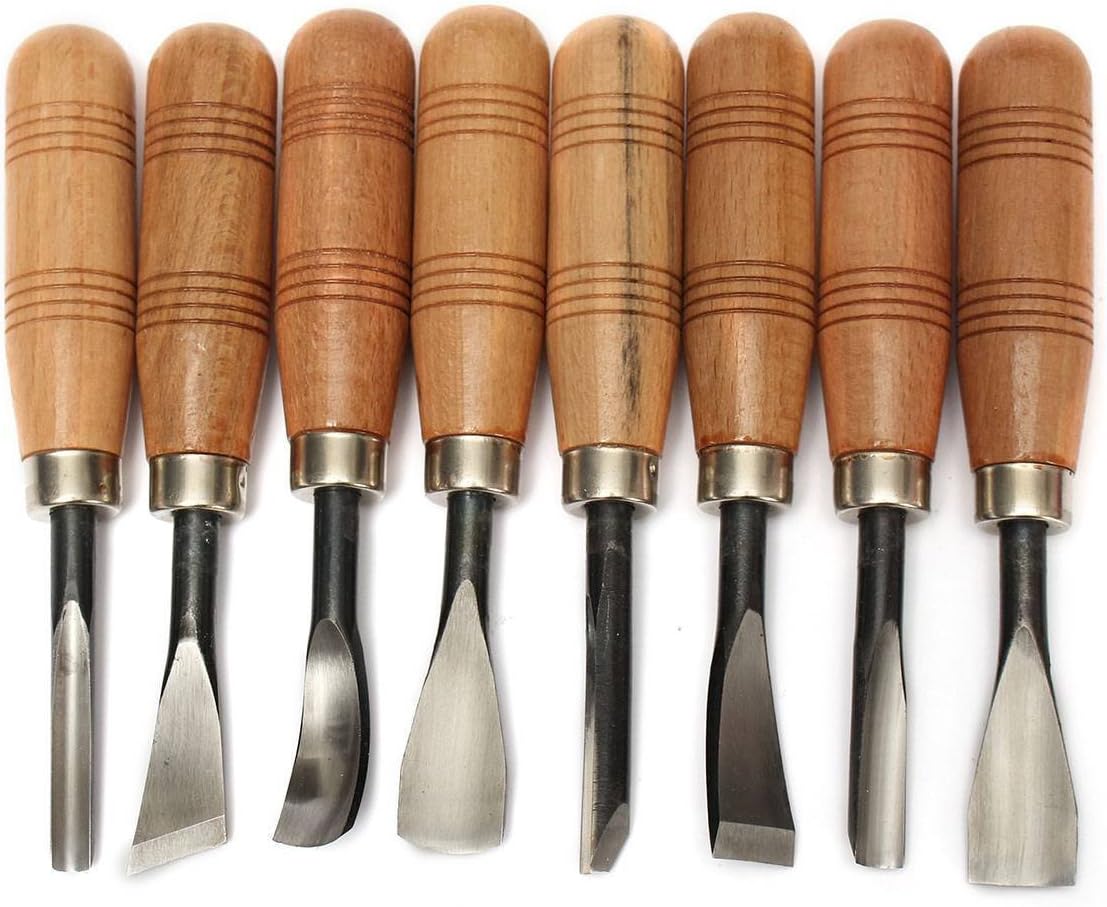 Set di Scalpelli per Intaglio del Legno (8 pezzi) - immagine 1