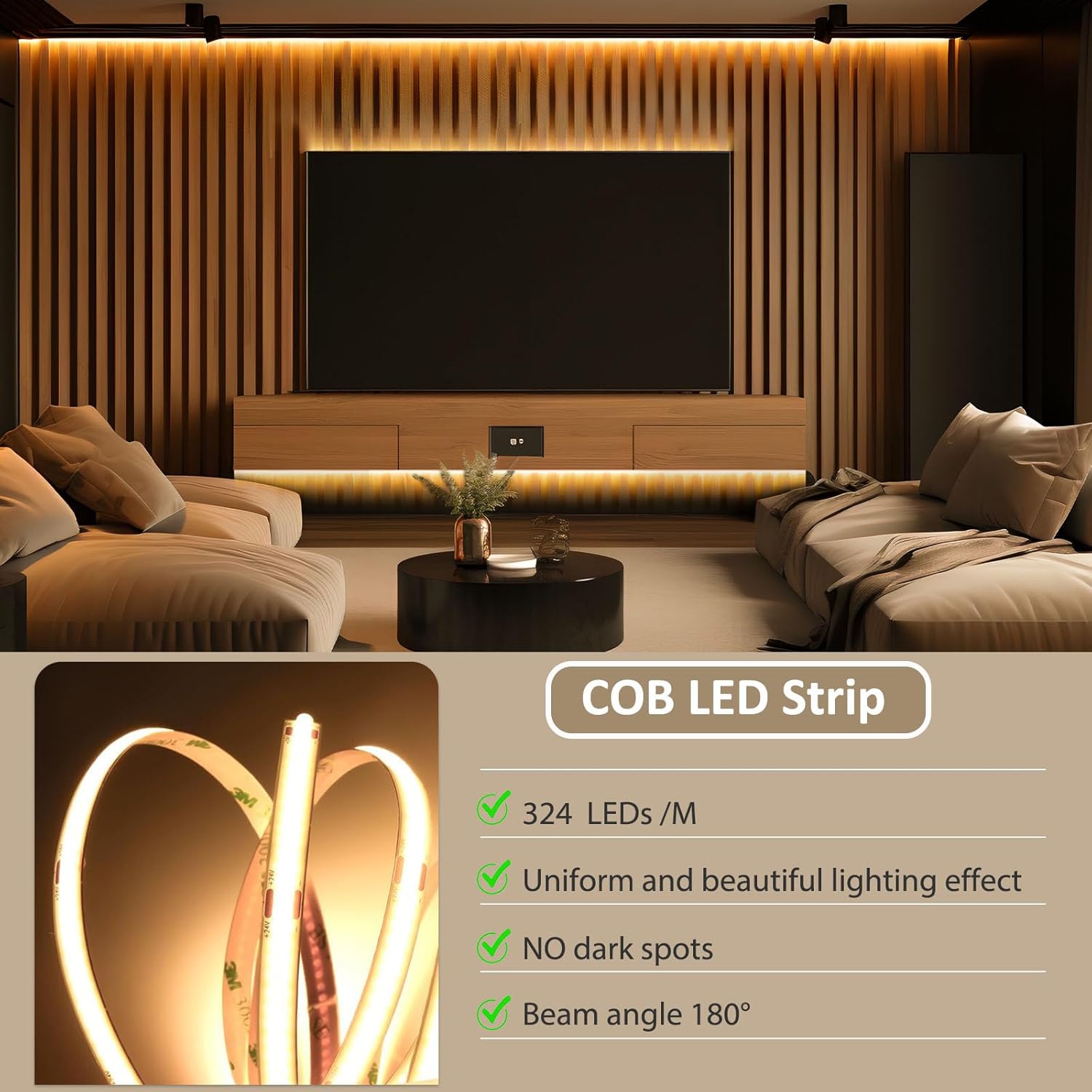 Antenlicht Striscia LED COB 10M Bianco Caldo 2700K - immagine 2