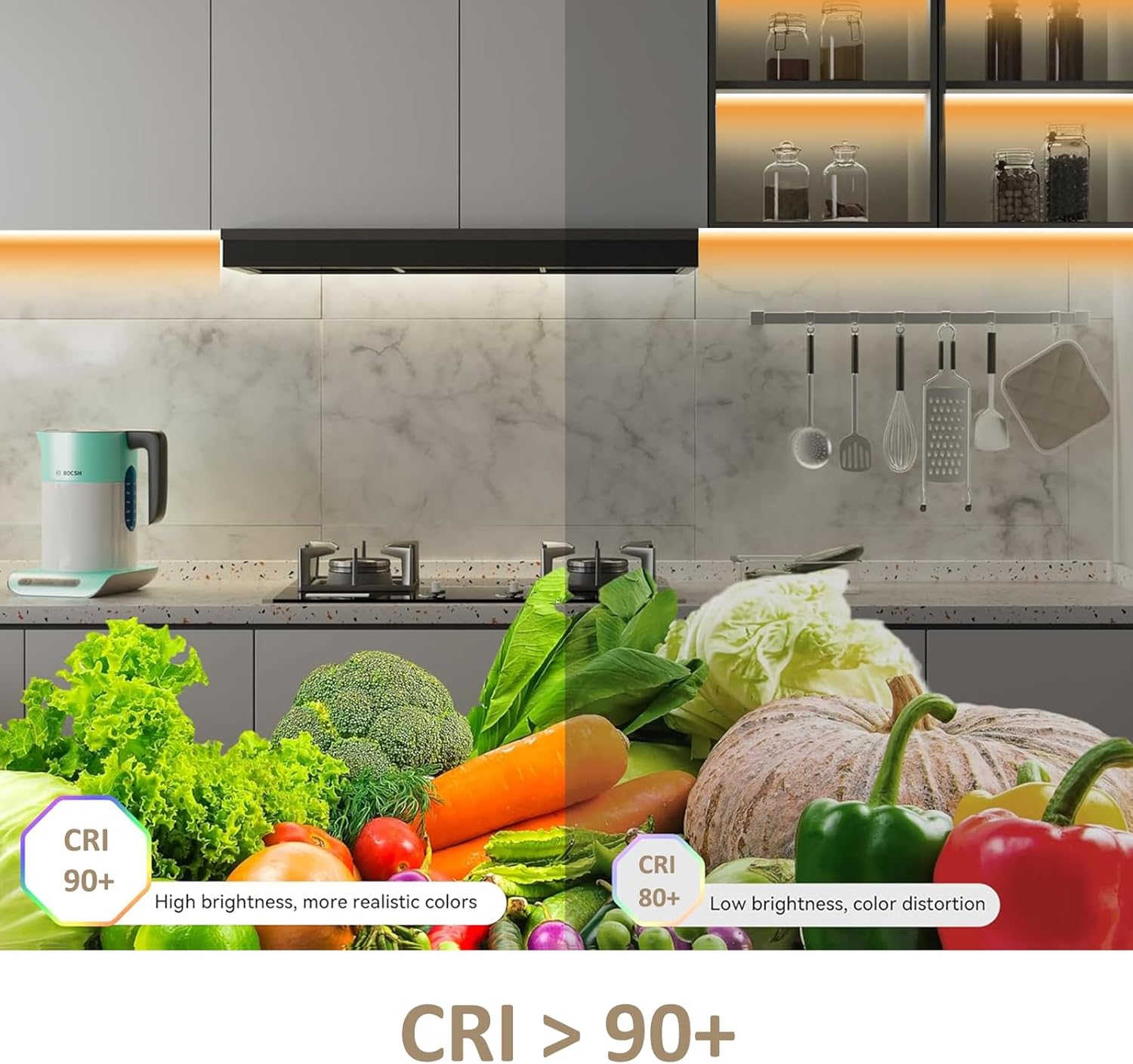 Antenlicht Striscia LED COB 10M Bianco Caldo 2700K - immagine 6