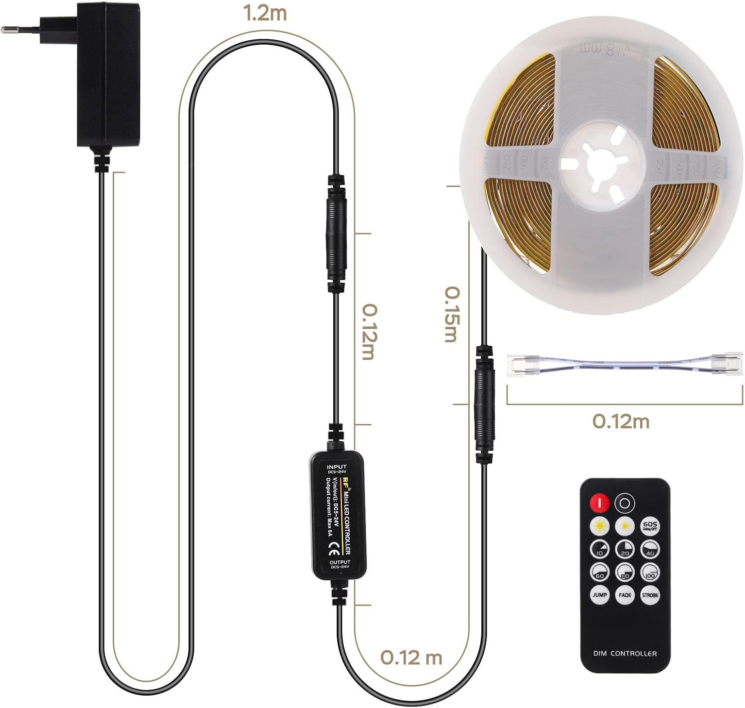 Antenlicht Striscia LED COB 10M Bianco Caldo 2700K - immagine 7