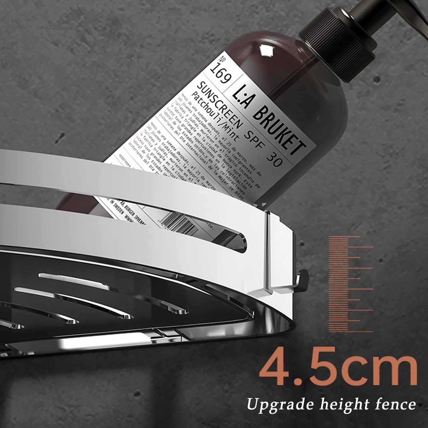 Rcqd Mensola Doccia Senza Foratura 2 Pezzi, Argento - immagine 3