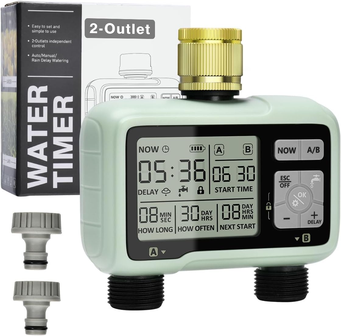 Johgee Irrigazione Computer 2 Uscite in Ottone