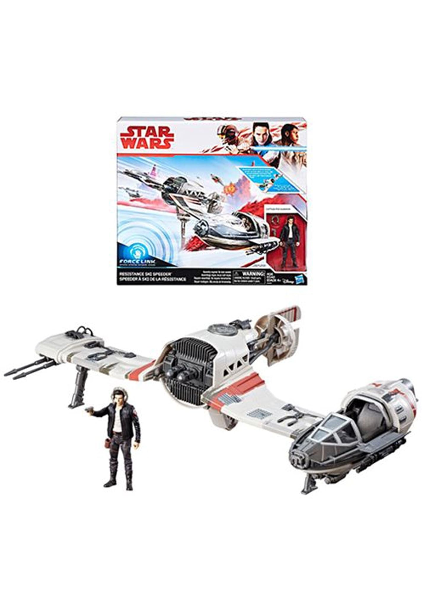 Star Wars Force resistenza Ski Speeder e Captain PoE Dameron figure