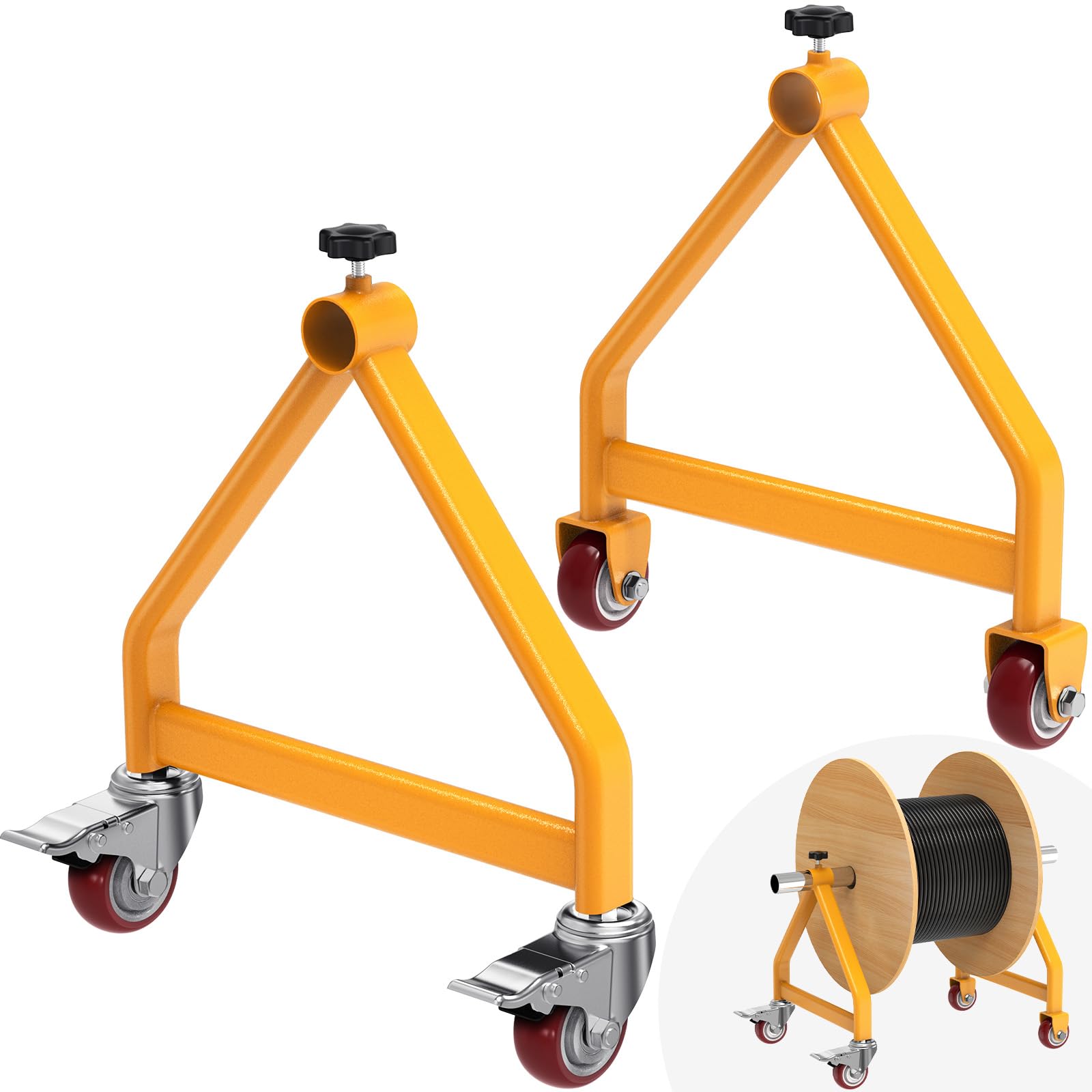 Lifeswell Porta Bobine di Filo con Ruote Girevoli, Giallo