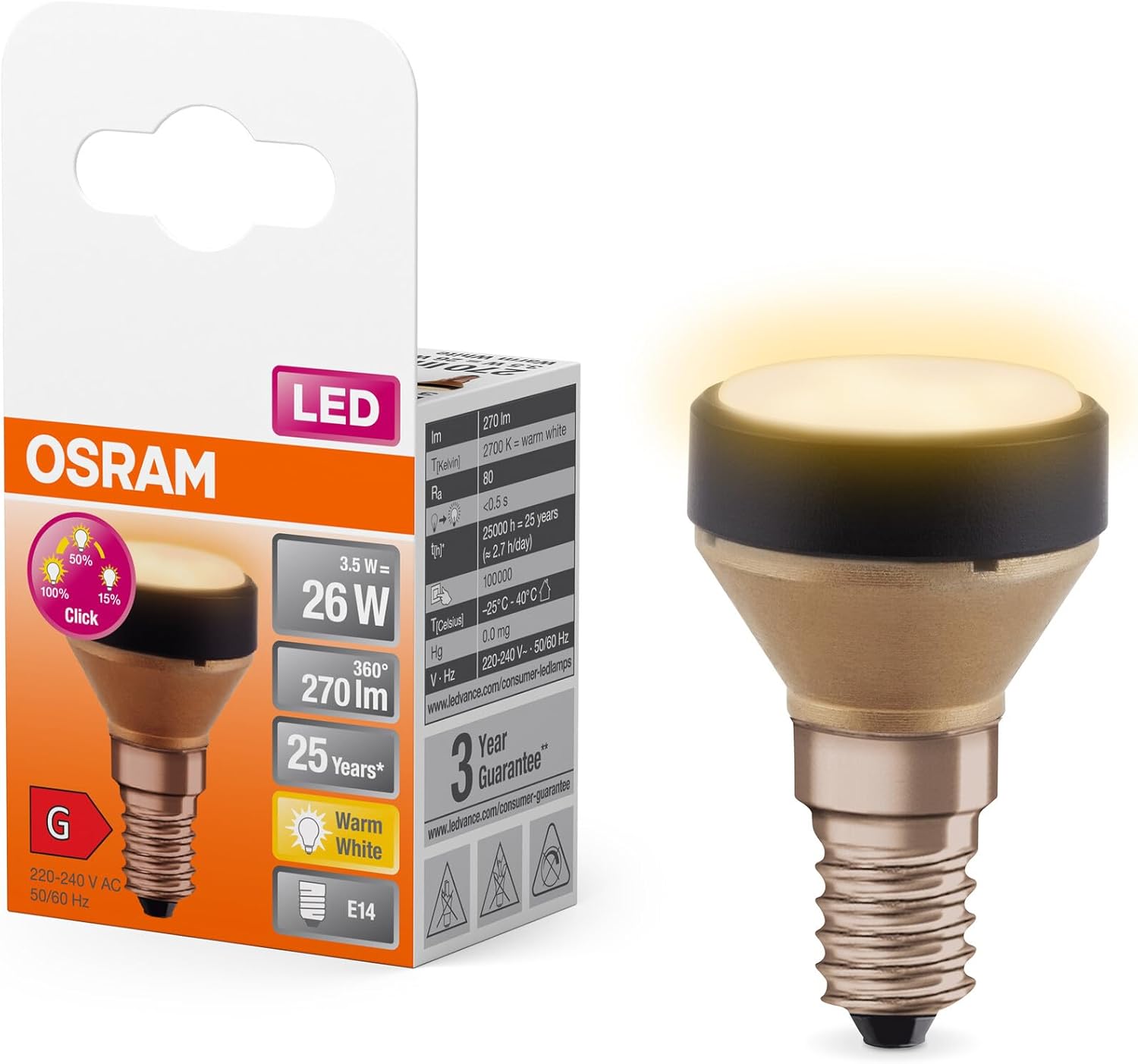 Osram Flat Lamp - Lampada LED E27 3.5W (6 pezzi) - immagine 1