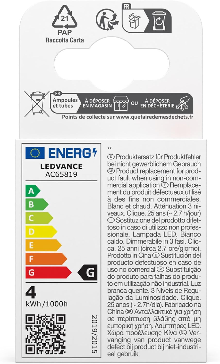 Osram Flat Lamp - Lampada LED E27 3.5W (6 pezzi) - immagine 23