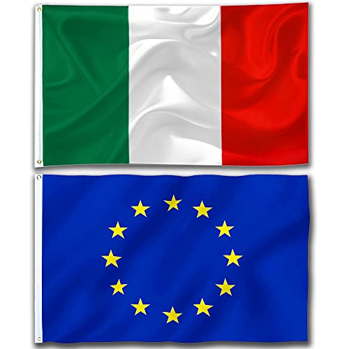 Bandiere Italiana ed Europea 90x150 cm