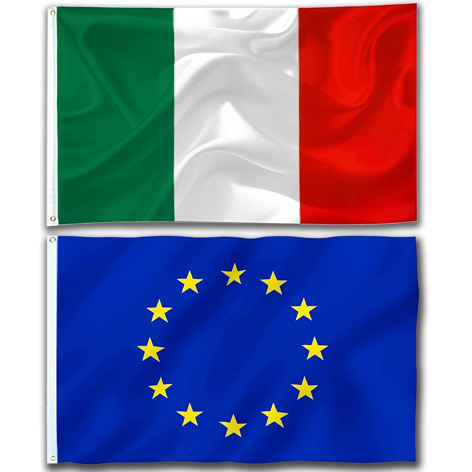Bandiere Italiana ed Europea 90x150 cm - immagine 1