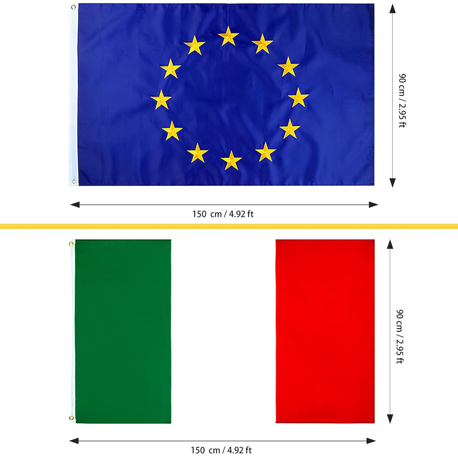 Bandiere Italiana ed Europea 90x150 cm - immagine 2