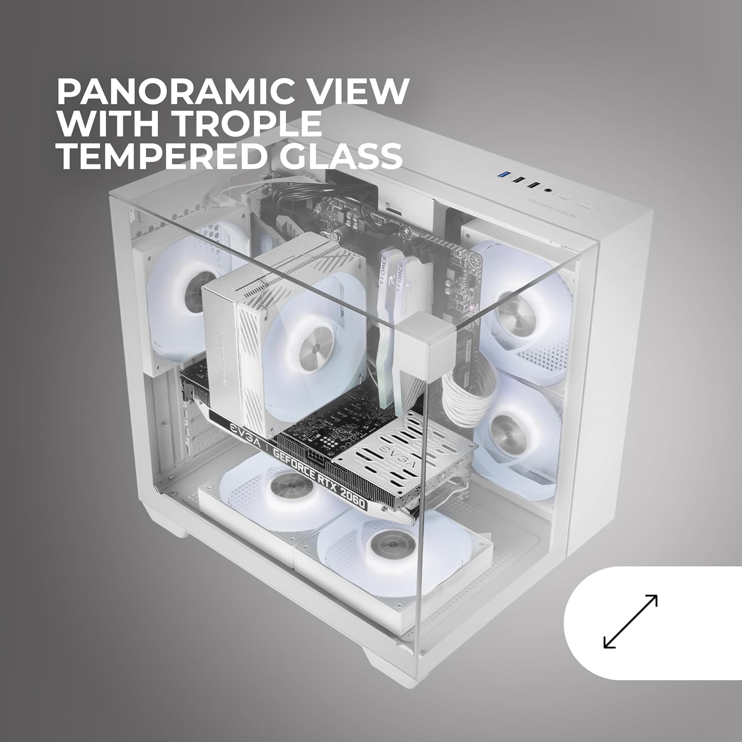 Mars Gaming MC-VISIONM - Case Gaming MicroATX Bianco - immagine 2