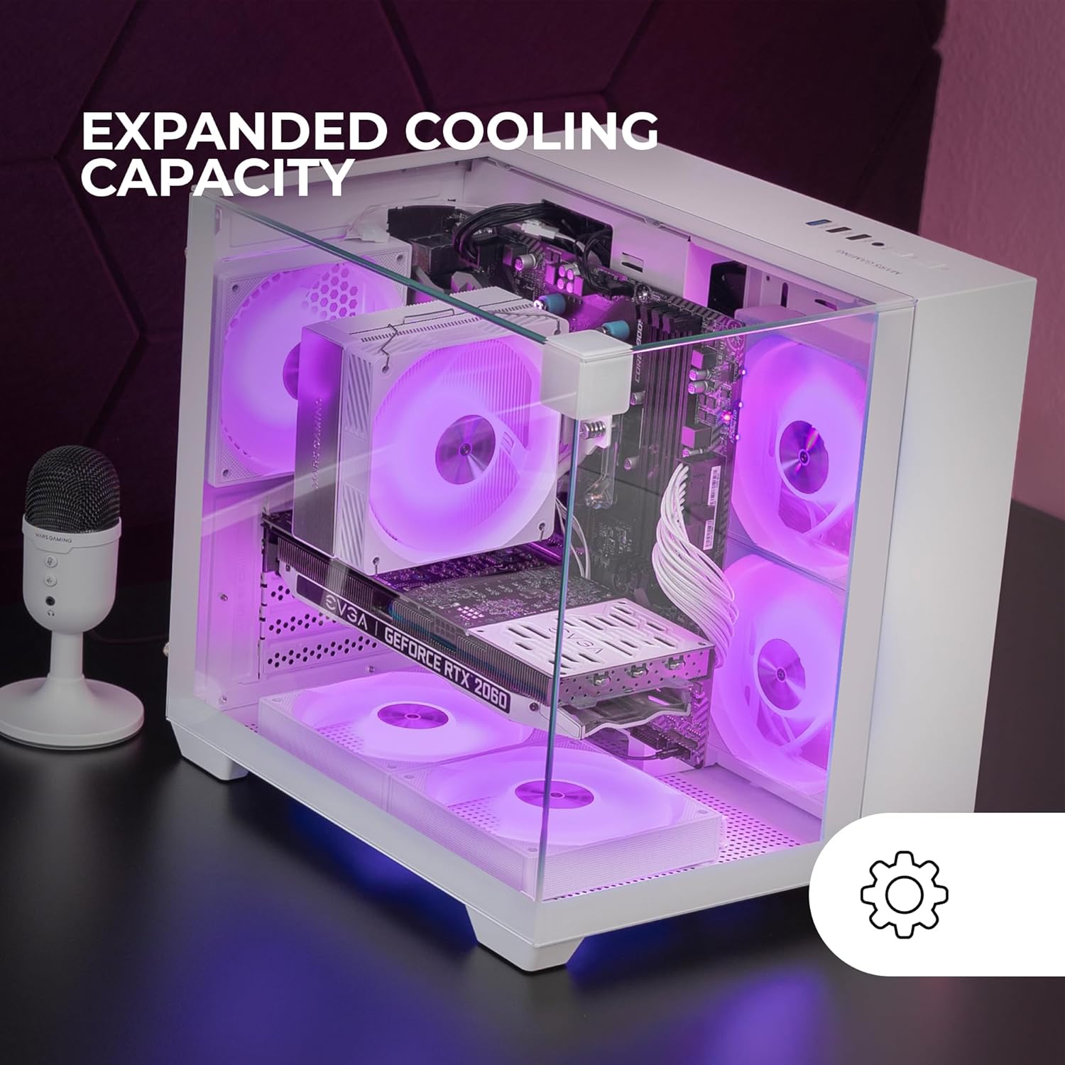 Mars Gaming MC-VISIONM - Case Gaming MicroATX Bianco - immagine 3