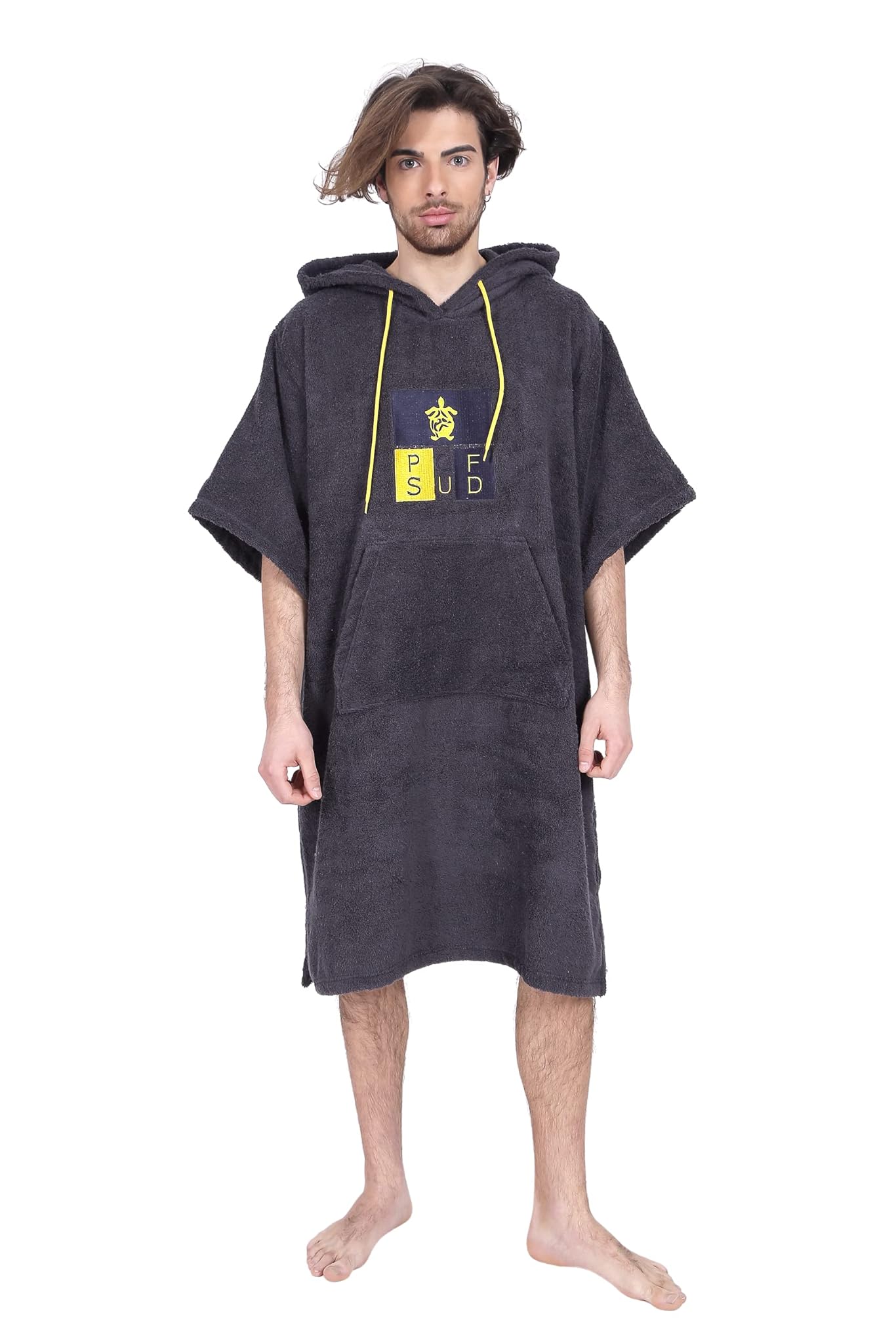 Pacifique Sud - Poncho Surf Grigio con Maniche